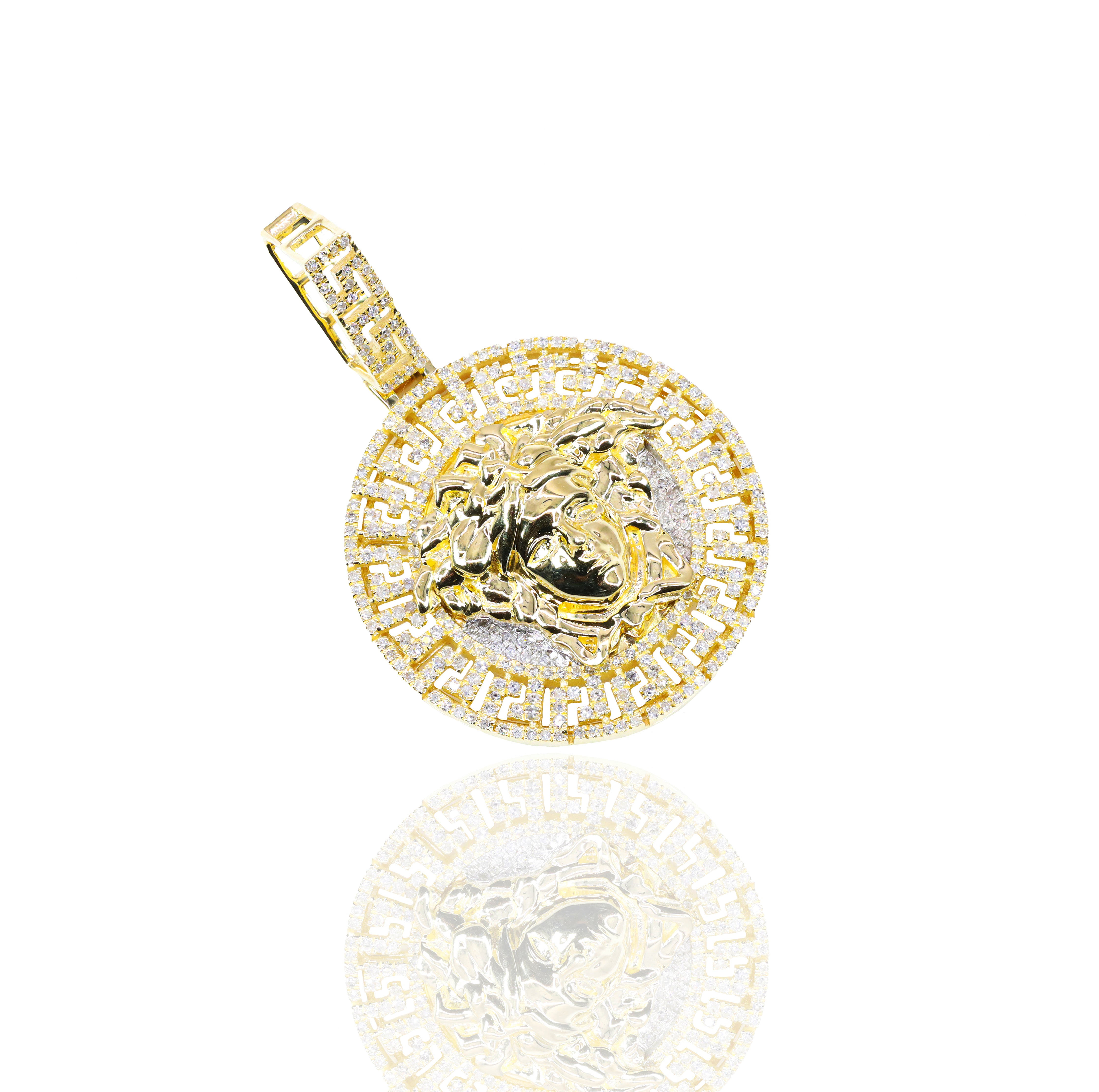 3D Medusa Head Diamond Pendant