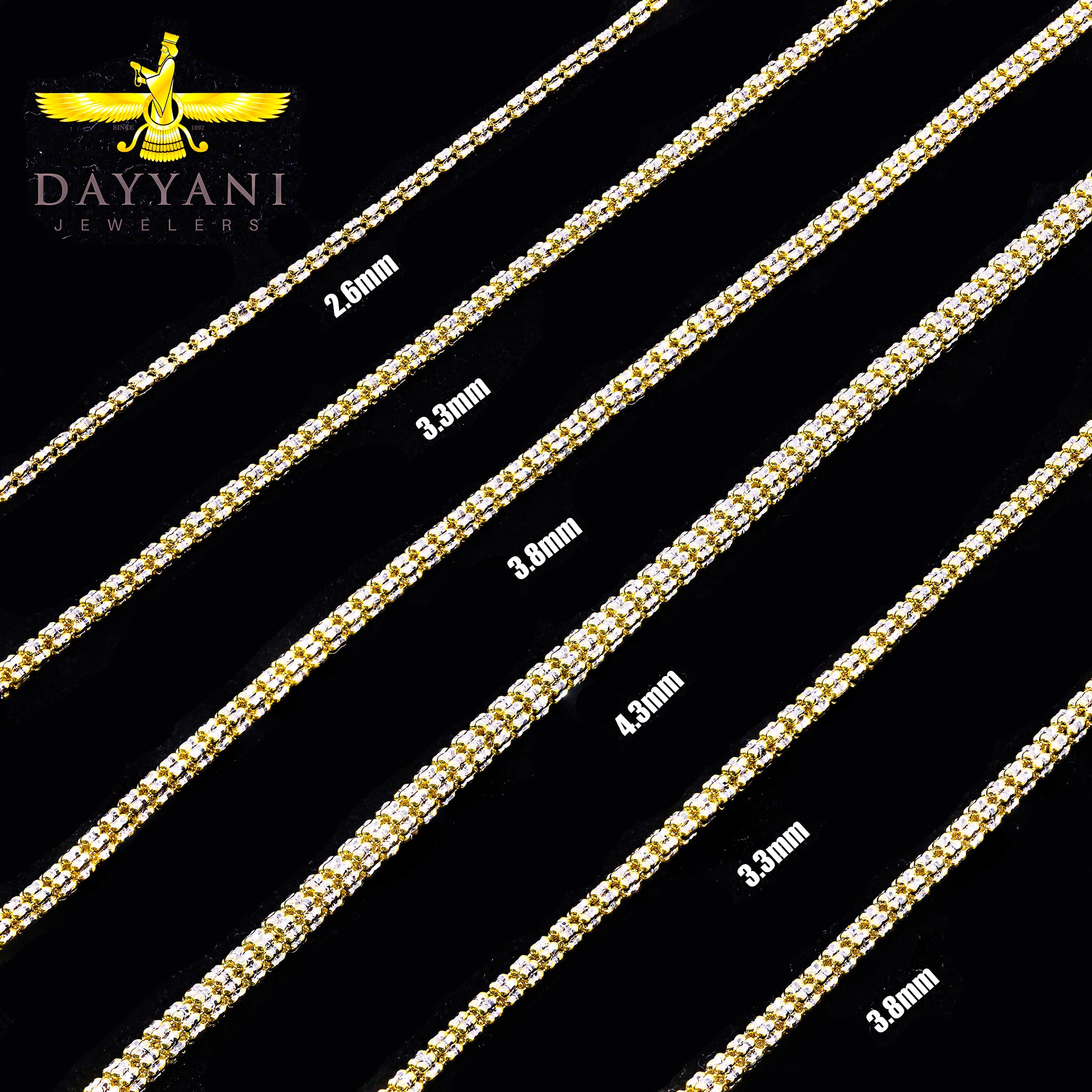 10KT Solid Yellow Gold ICE Gold Chain