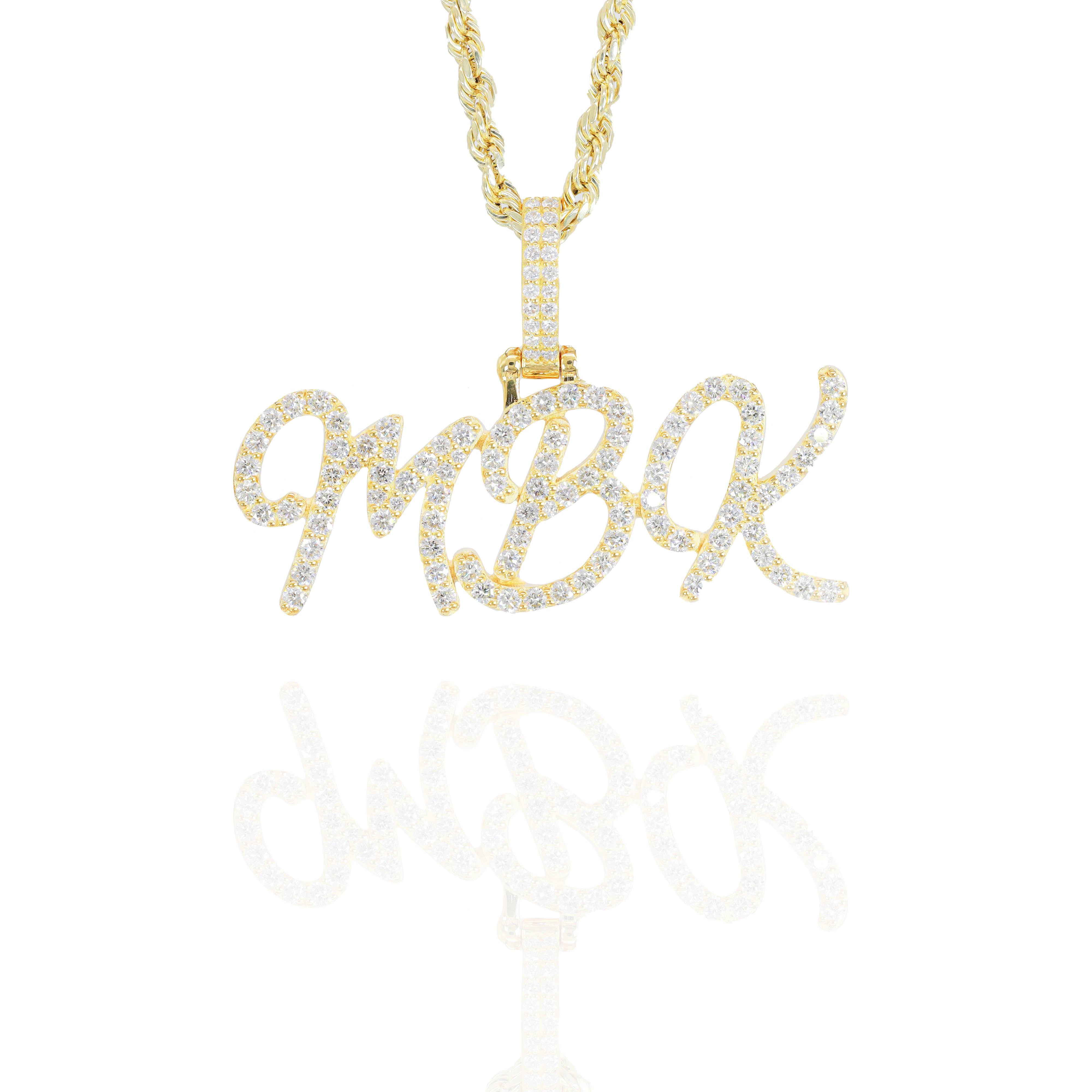 One Row Custom Diamond Name Pendant