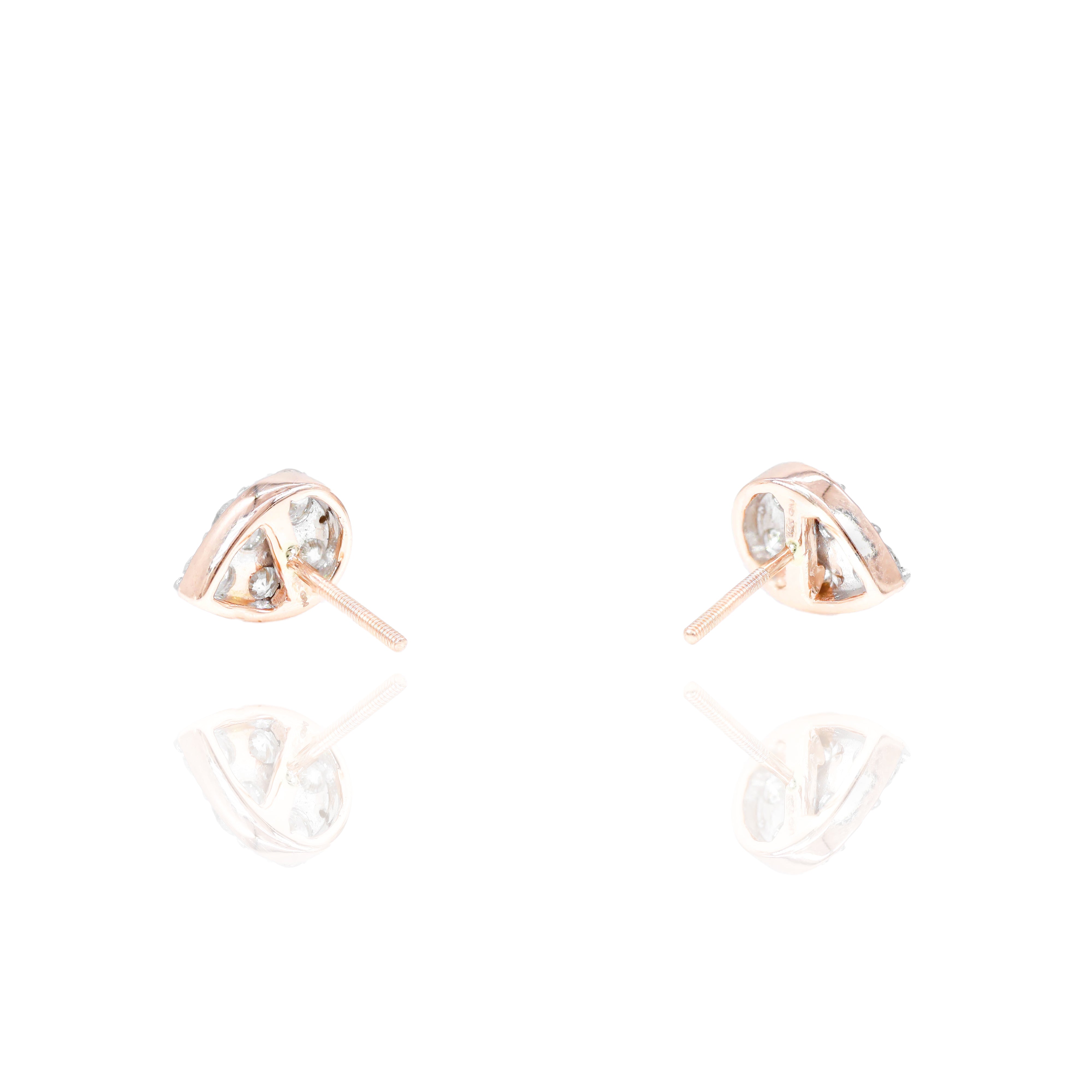 Pear Shape Cluster Diamond Earrings