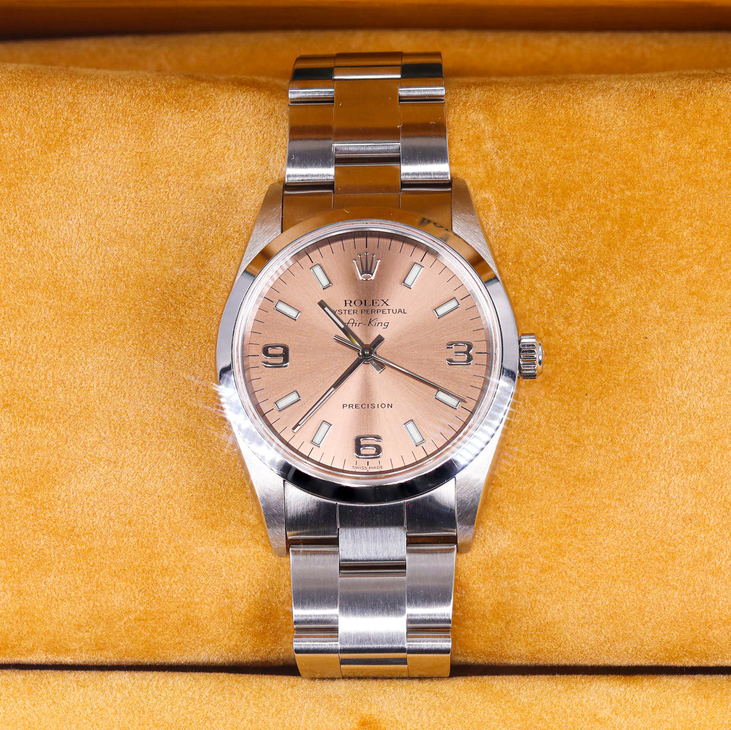 Rolex 14000 Air King 34.5mm Salmon Dial