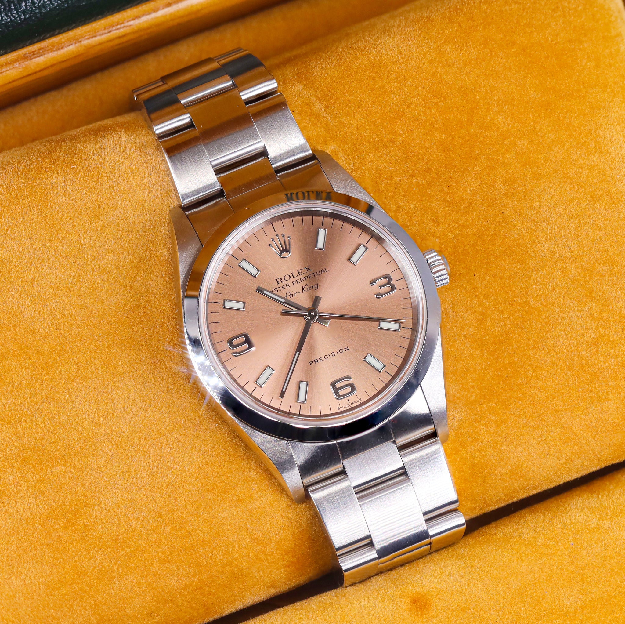 Rolex 14000 Air King 34.5mm Salmon Dial