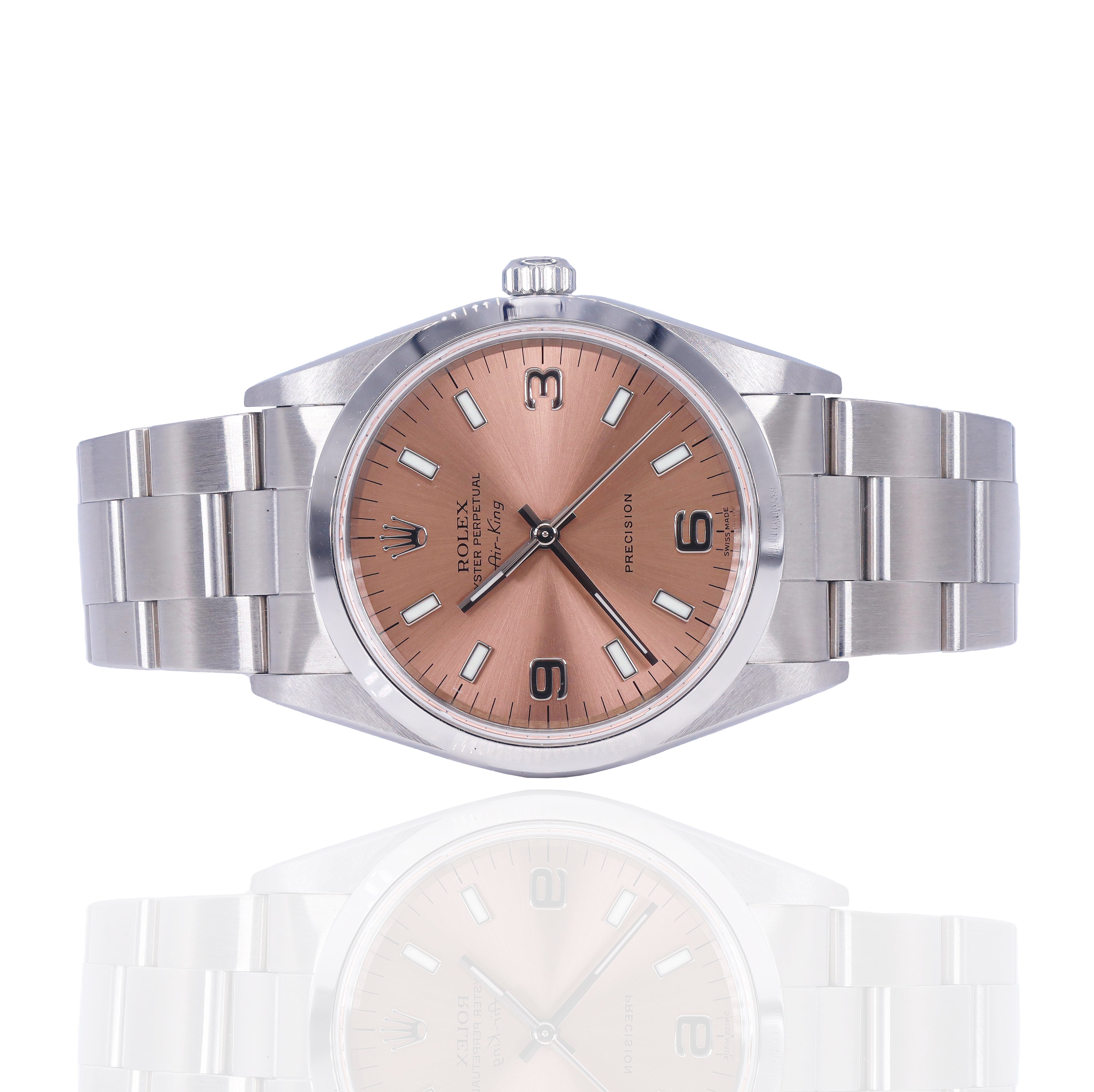 Rolex 14000 Air King 34.5mm Salmon Dial