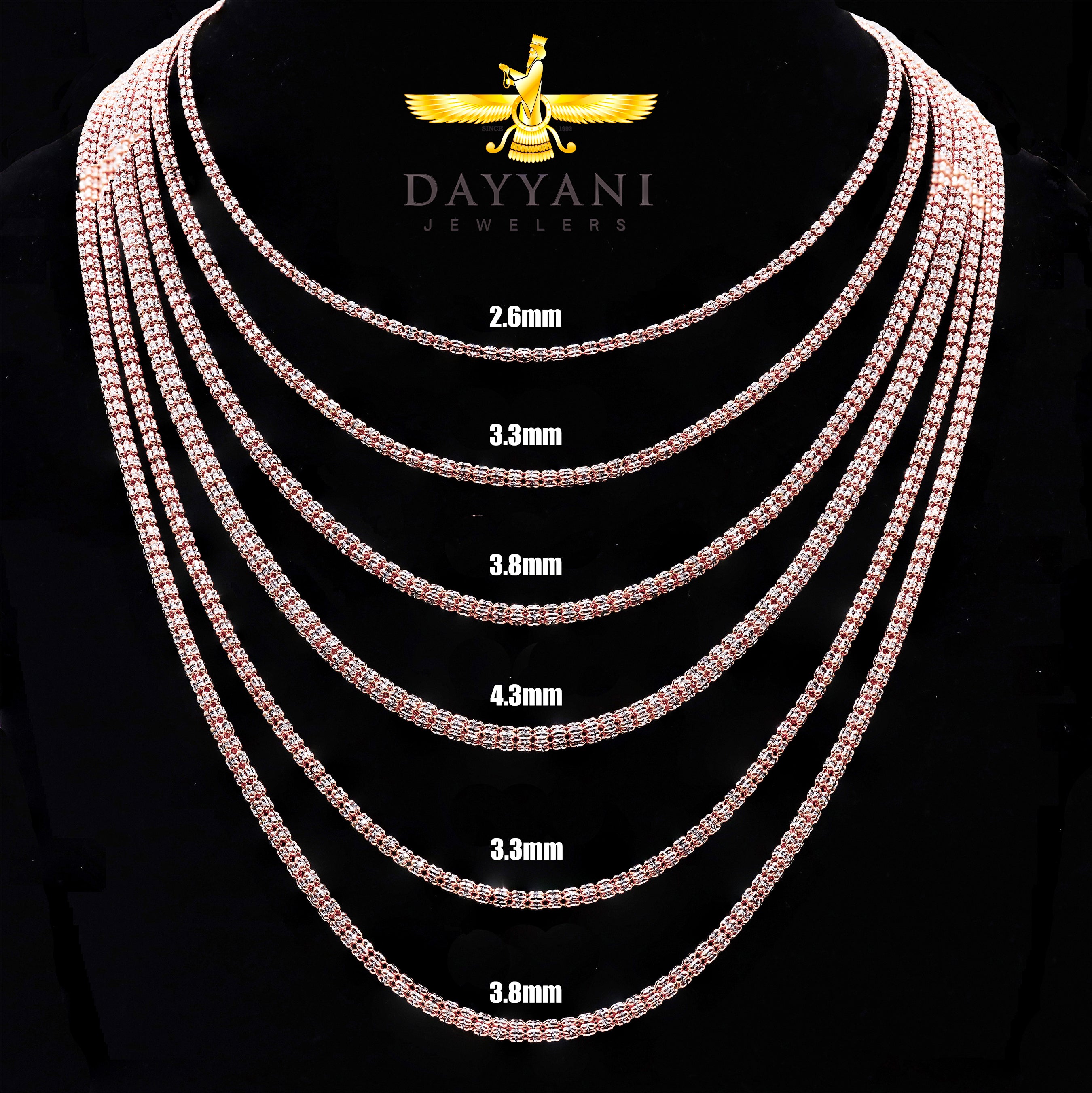 14KT Two-Tone Rose Gold ICE Gold Chain