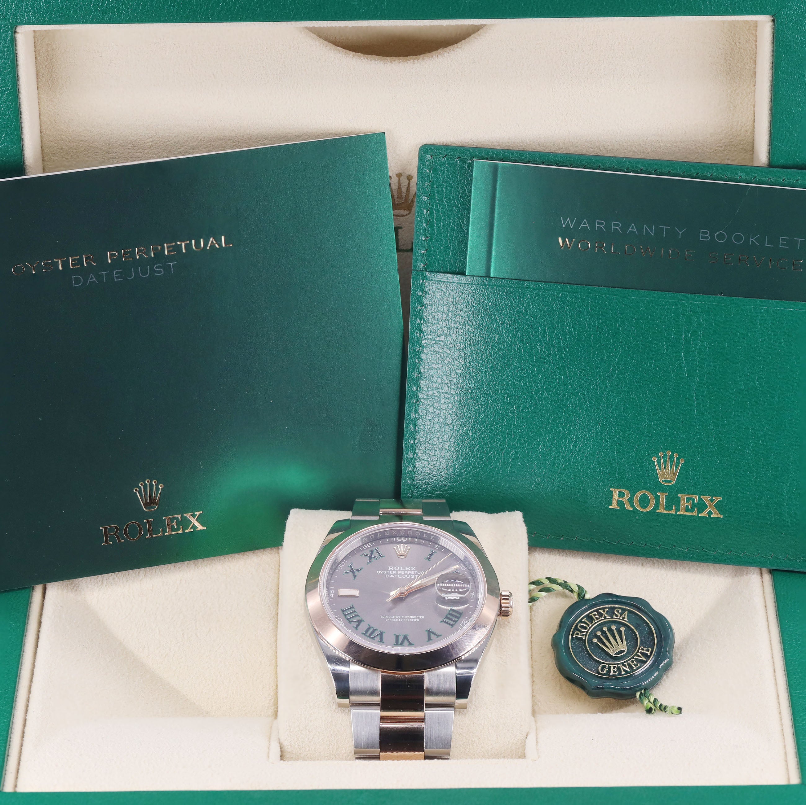 Rolex 126301 Datejust 41mm Two-Tone Rose Gold Wimbledon Dial
