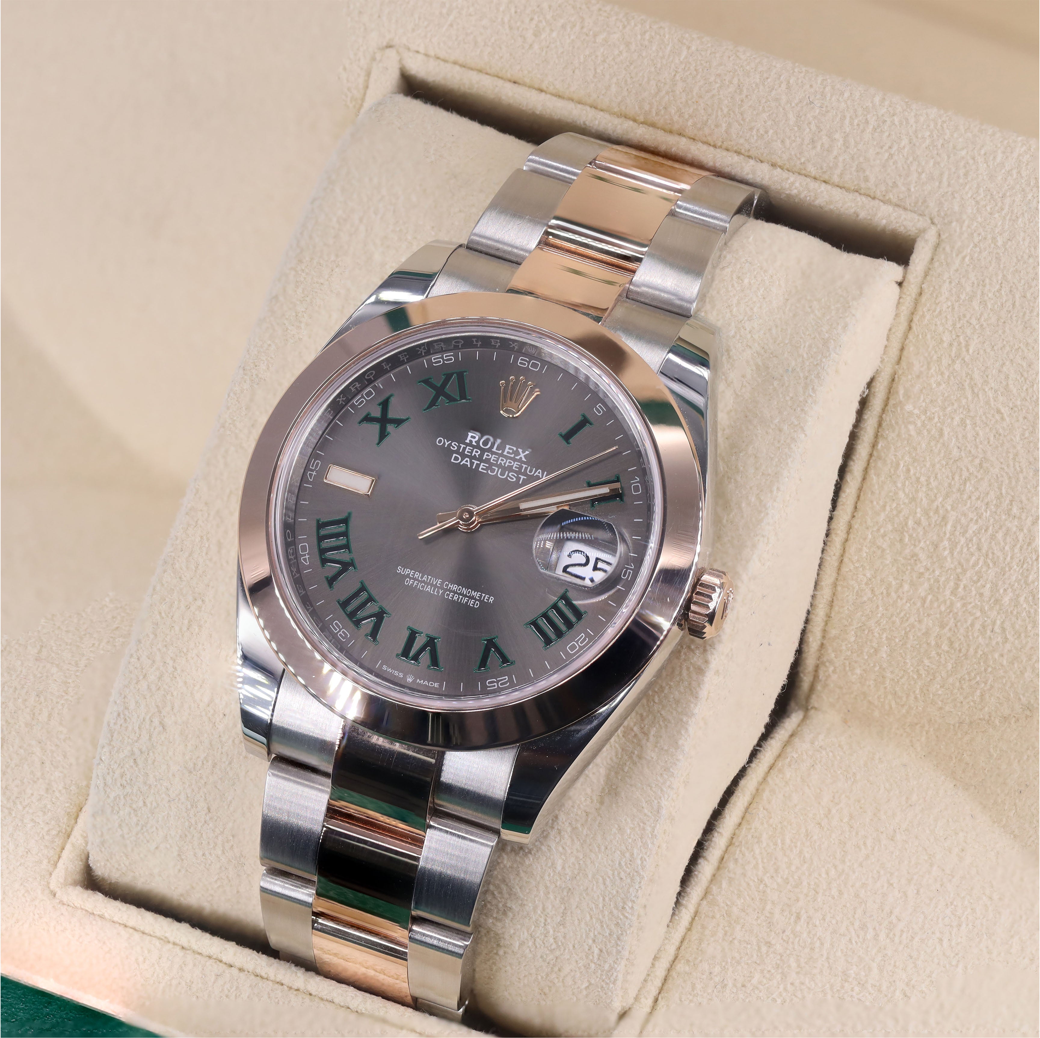 Rolex 126301 Datejust 41mm Two-Tone Rose Gold Wimbledon Dial