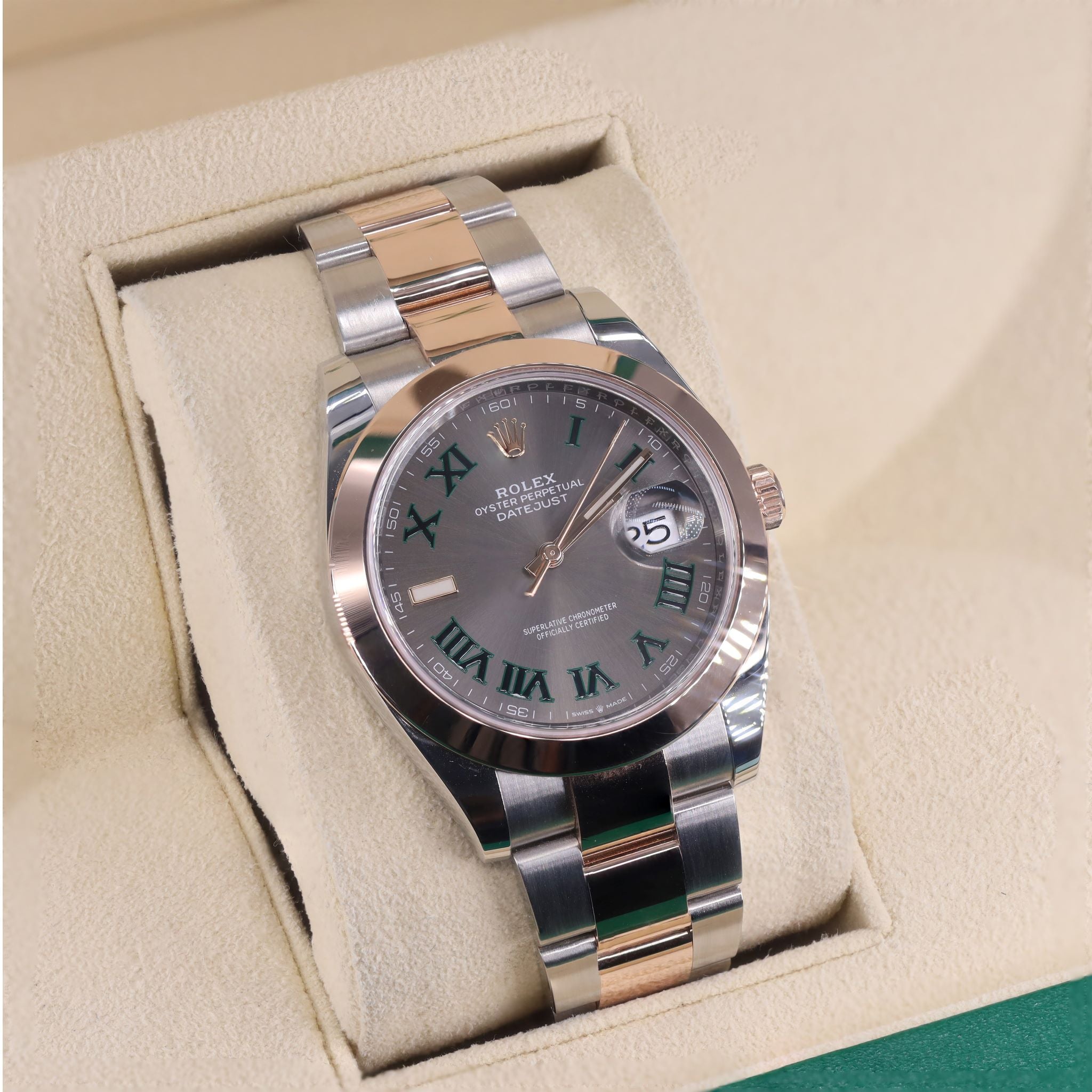 Rolex 126301 Datejust 41mm Two-Tone Rose Gold Wimbledon Dial