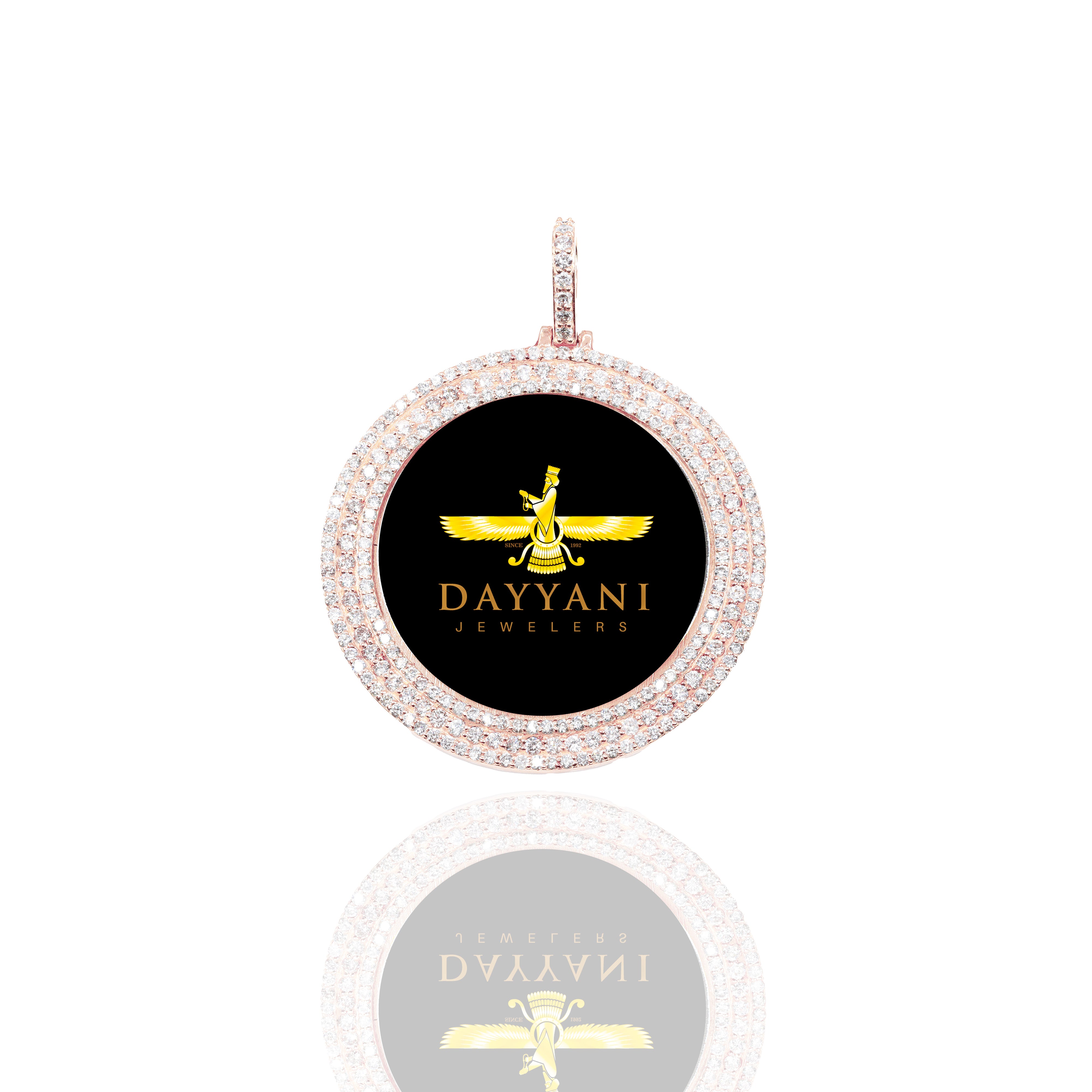 1.75 Inch Three Row Diamond Memory Diamond Pendant