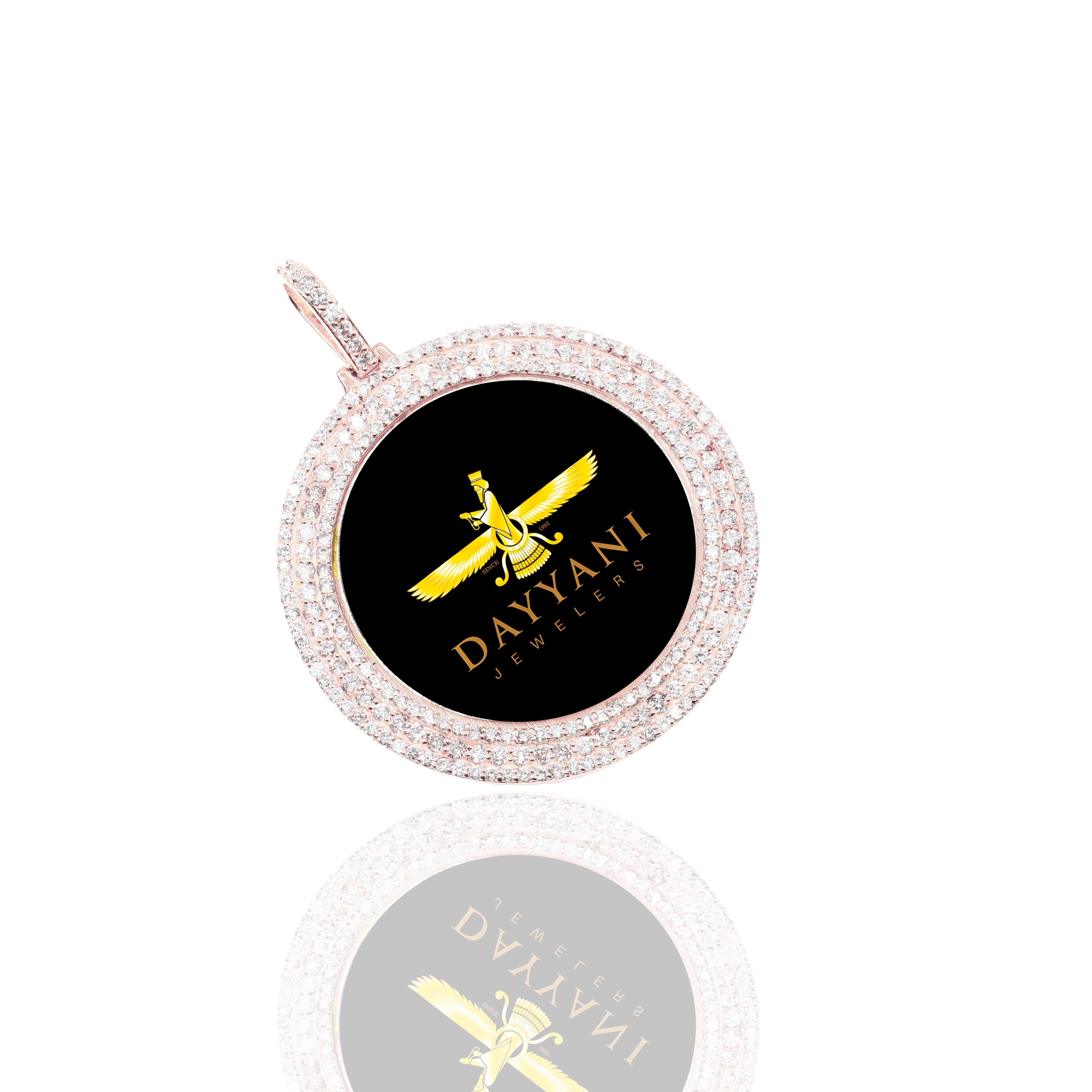 1.75 Inch Three Row Diamond Memory Diamond Pendant