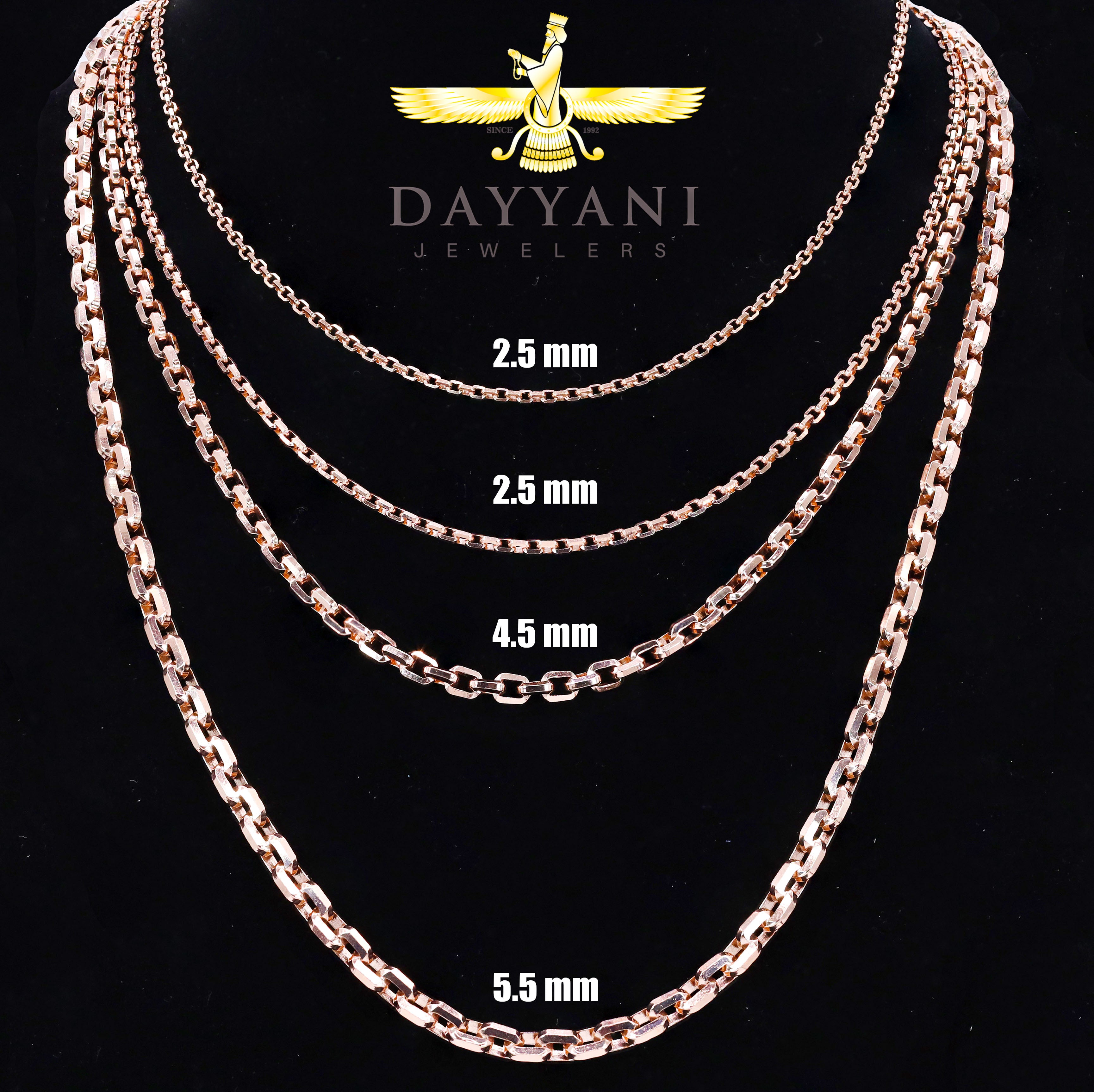 14KT Solid Hermes Link Rose Gold Chain