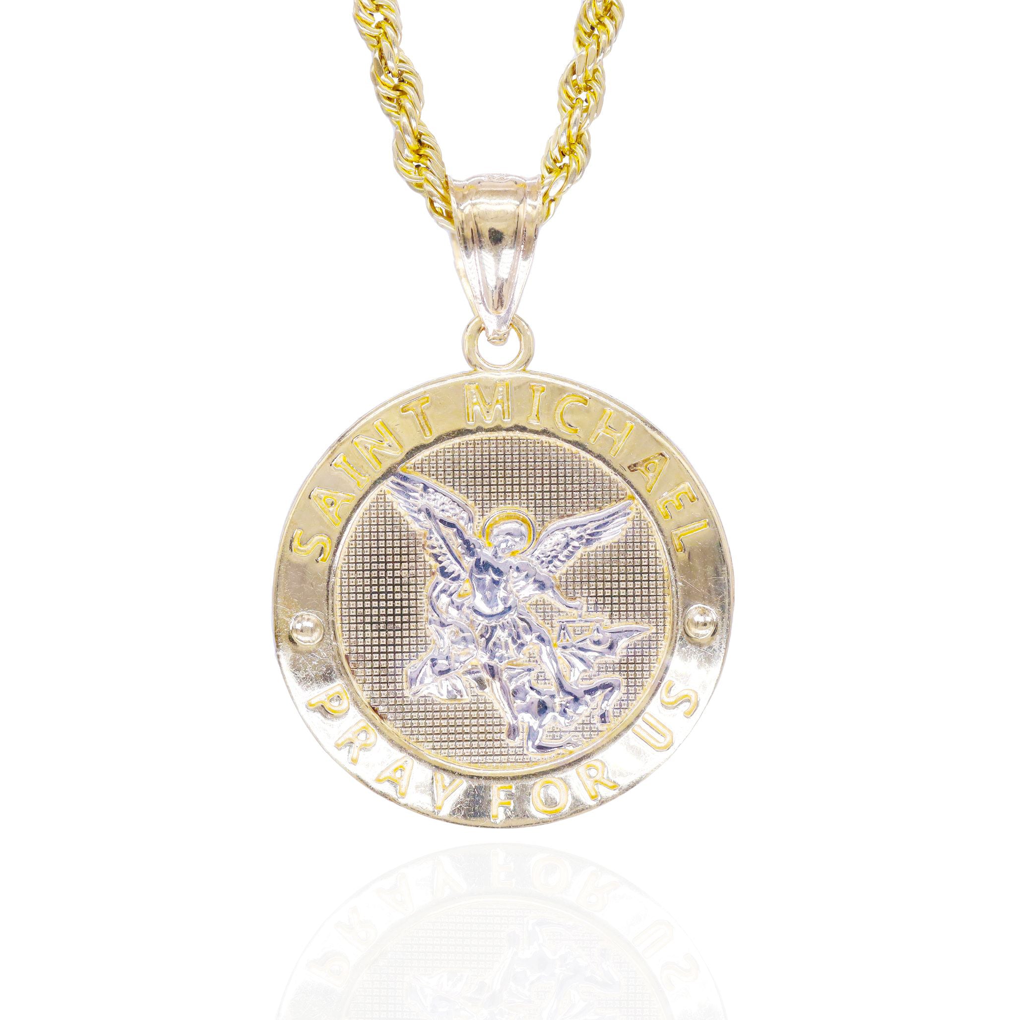 St. Michael Circle Gold Pendant
