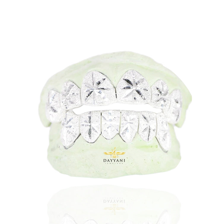 Custom Starburst Diamond Dust Gold Grillz