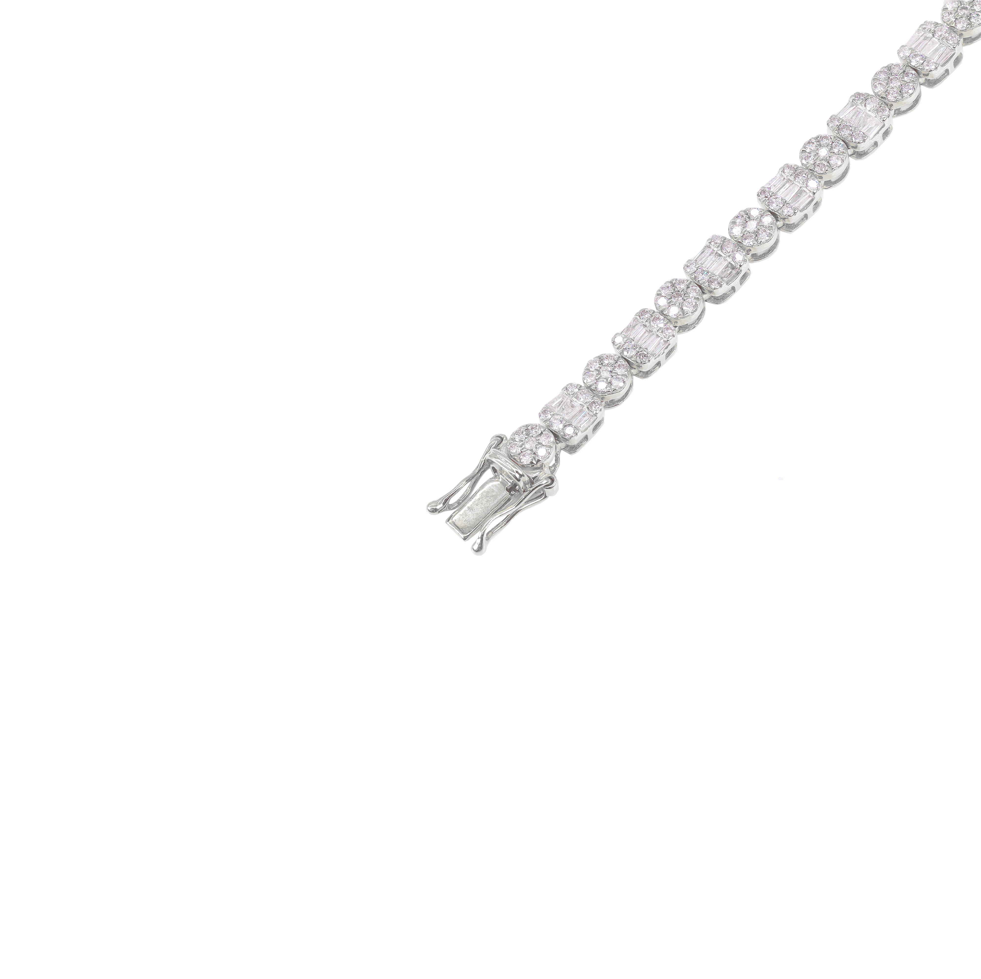 Alternating Square & Round Link Diamond Chain