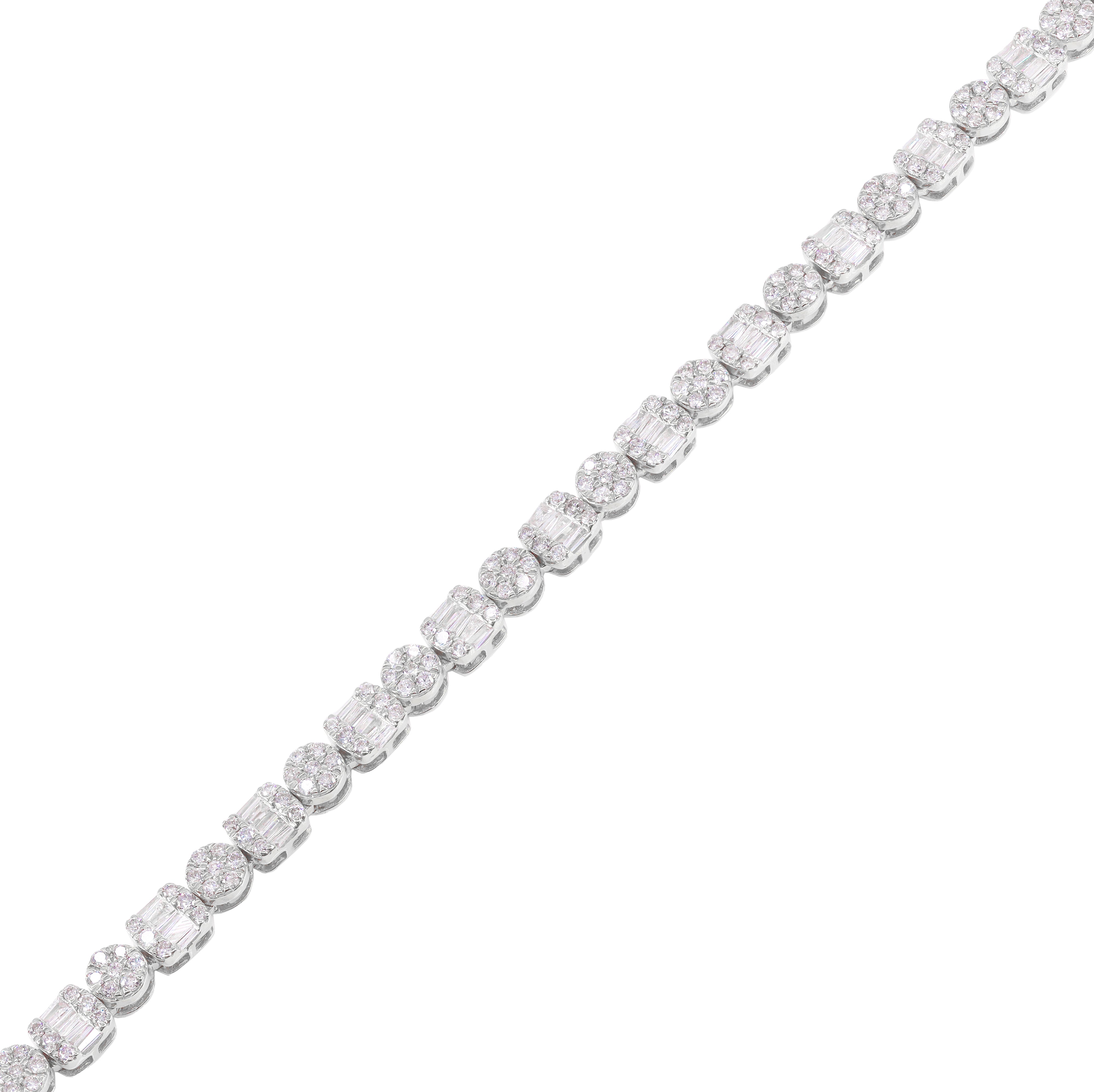 Alternating Square & Round Link Diamond Chain