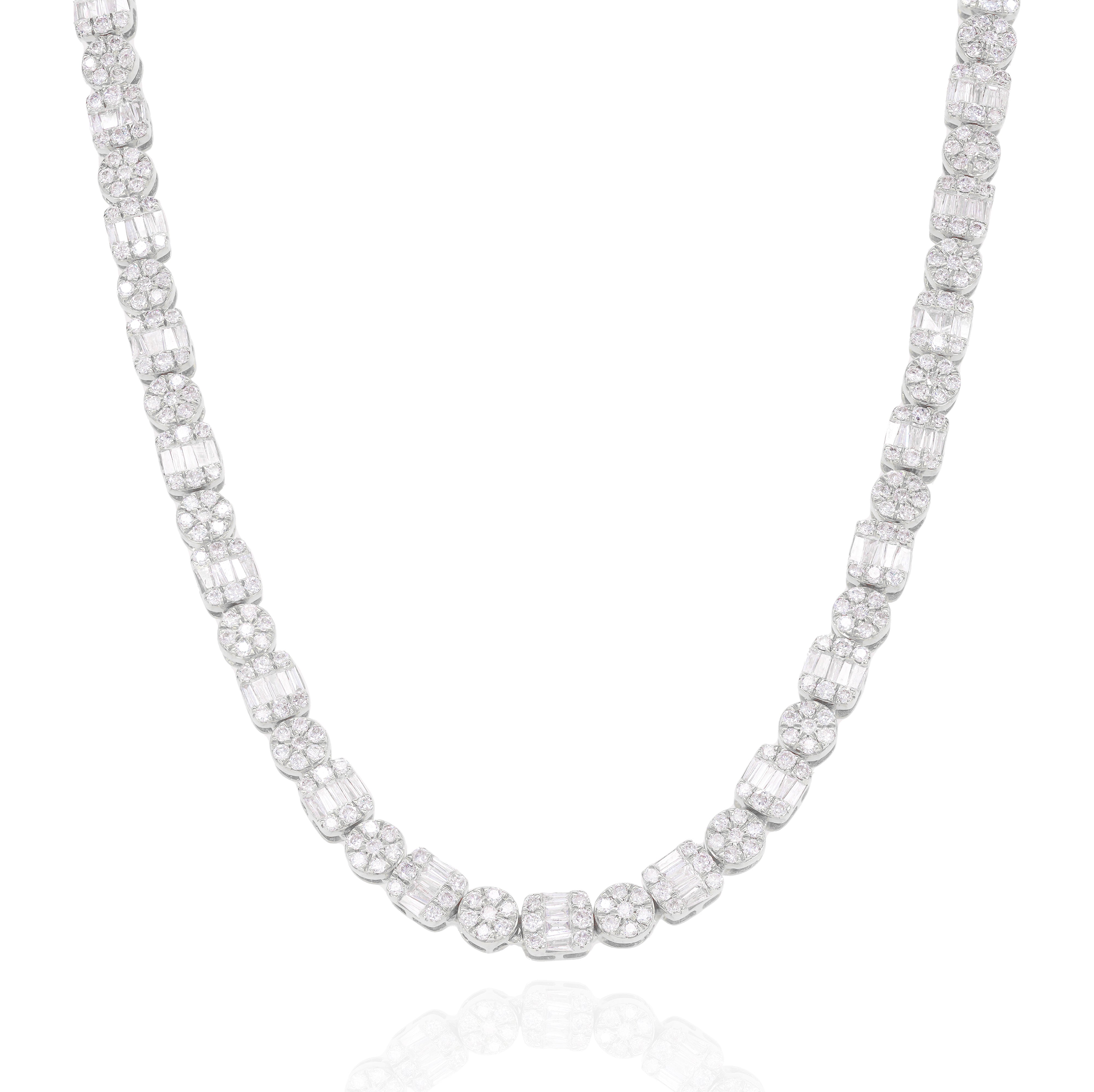 Alternating Square & Round Link Diamond Chain