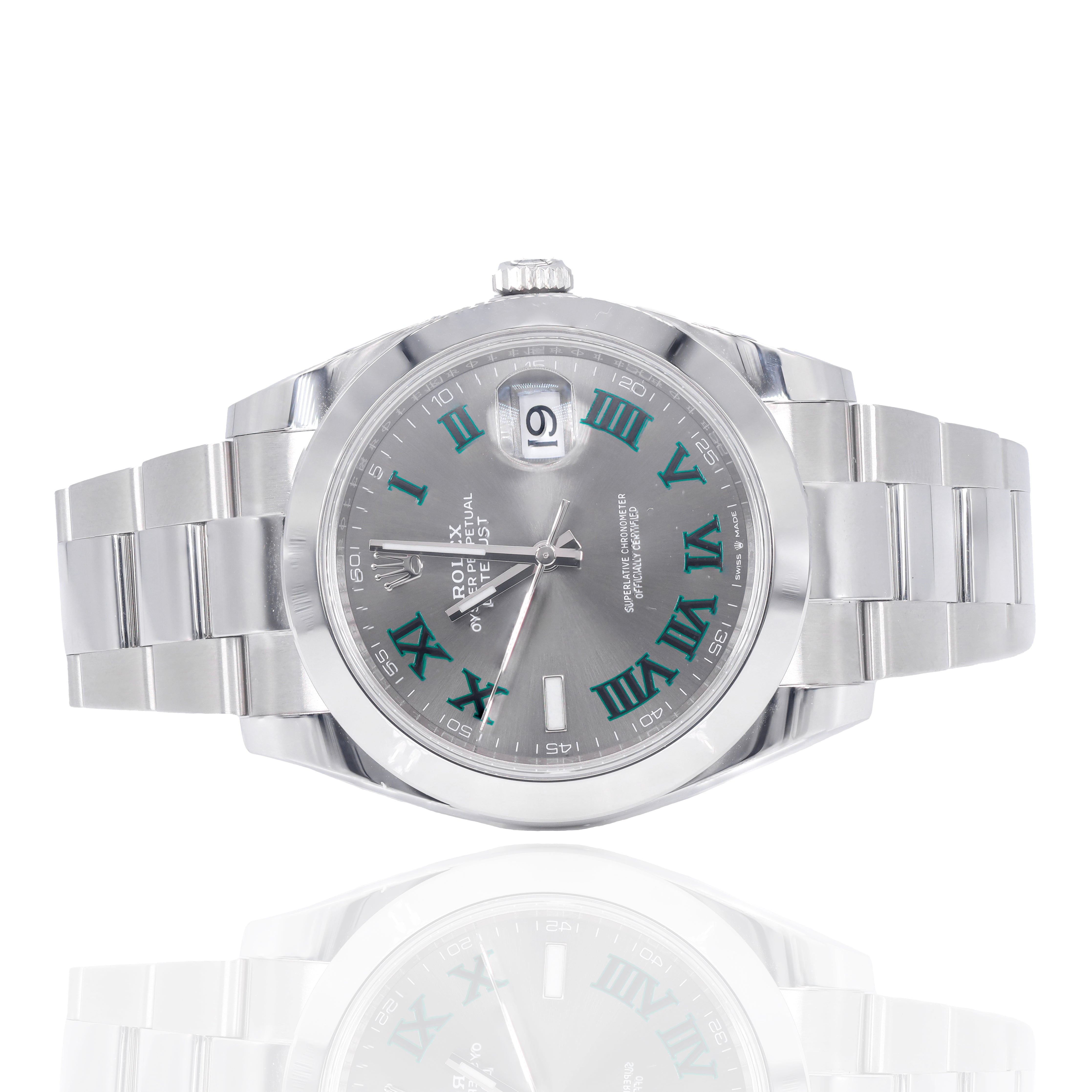 Rolex 126300 Datejust 41mm Steel Slate "Wimbledon" Dial