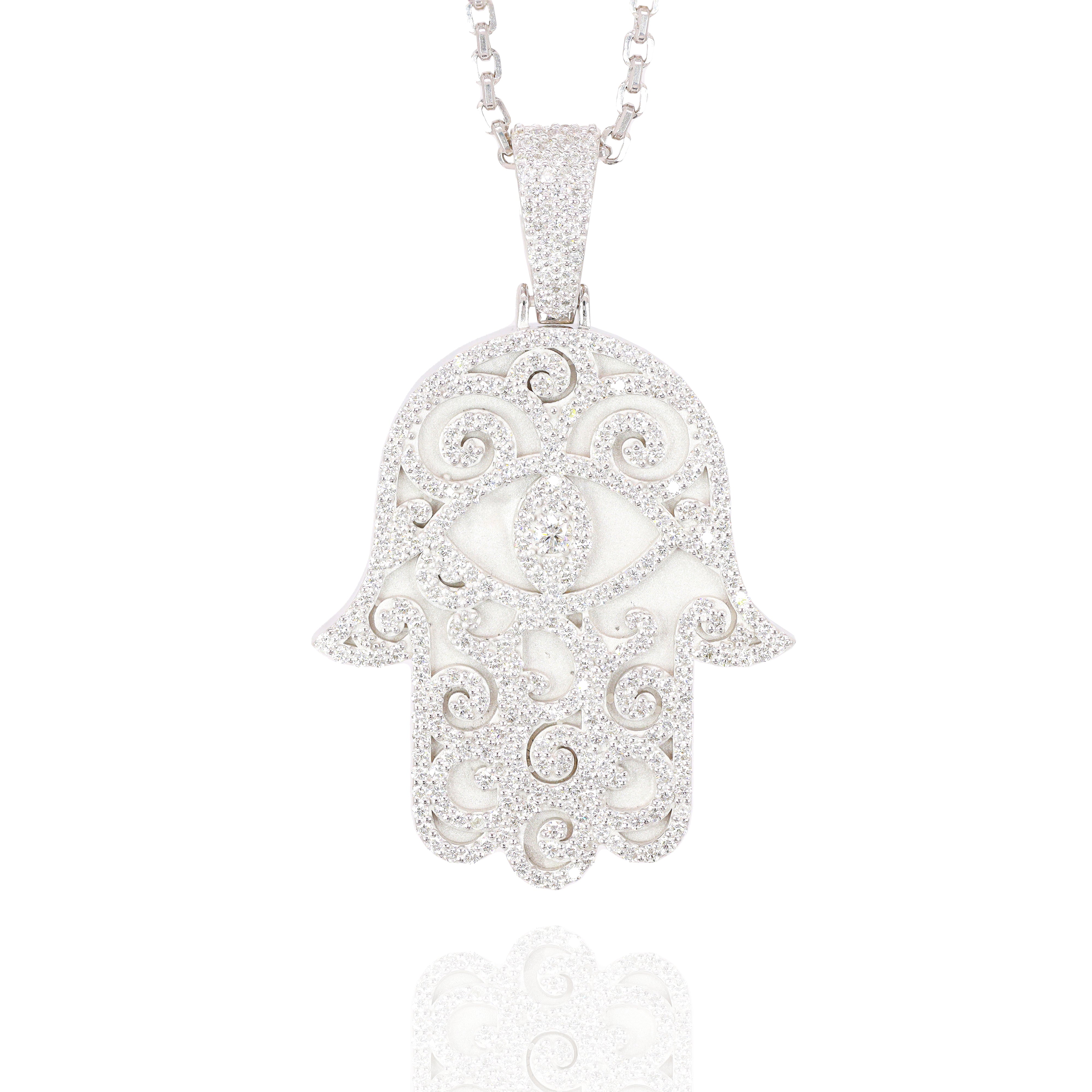 Custom Design Deposit - Detailed Hamza Hand Diamond Pendant