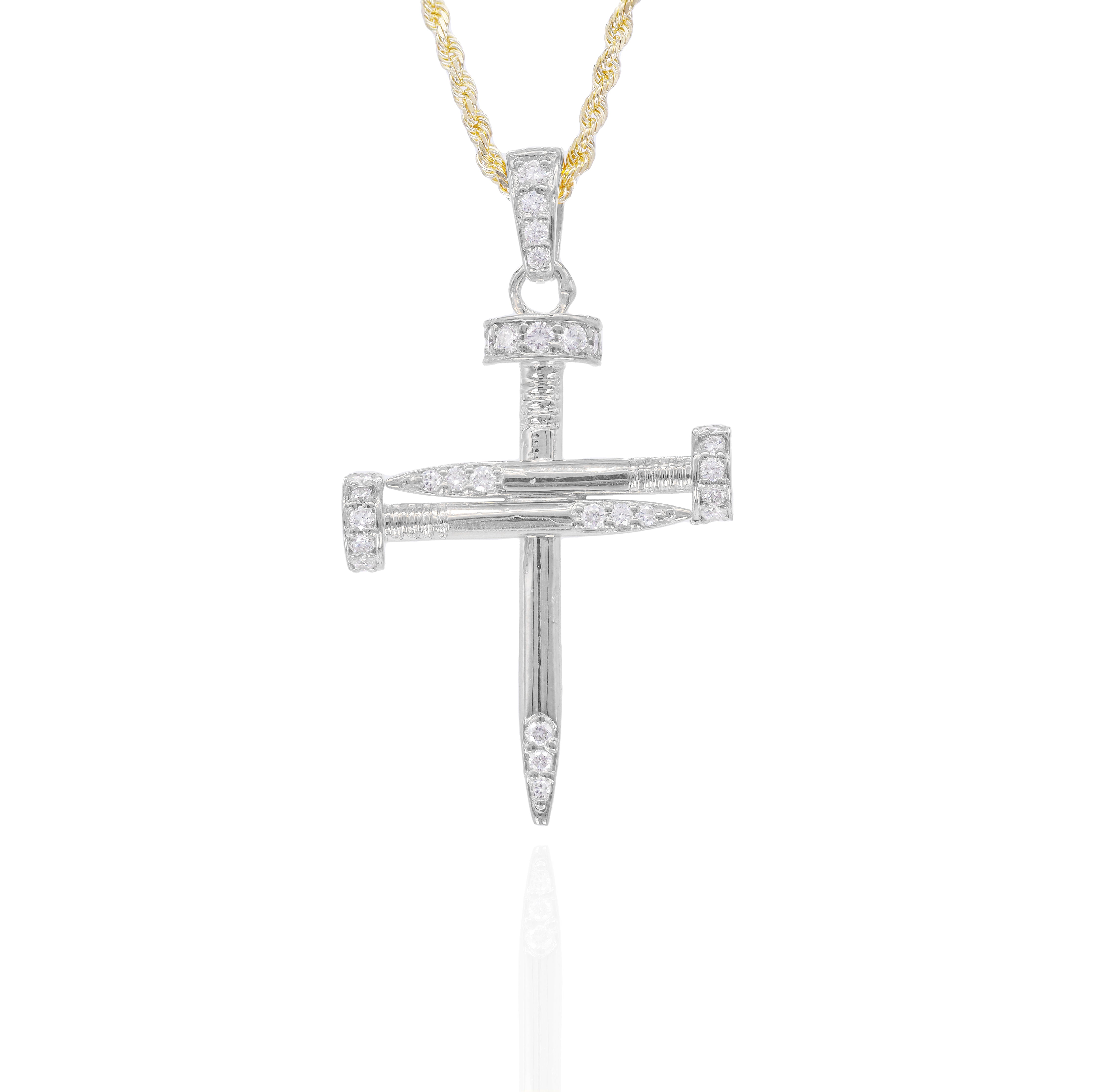 Diamond Nail Cross Pendant
