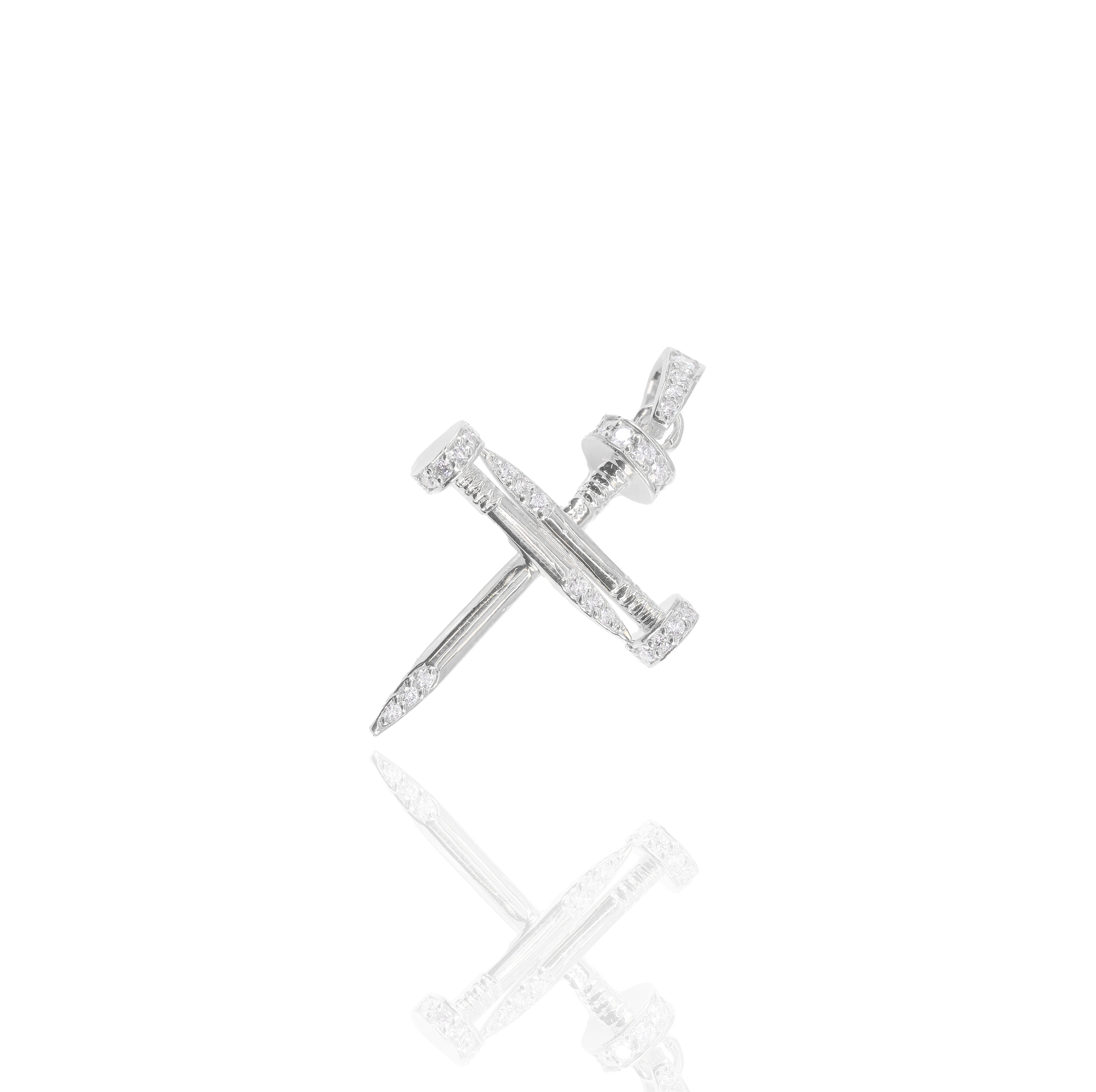 Diamond Nail Cross Pendant