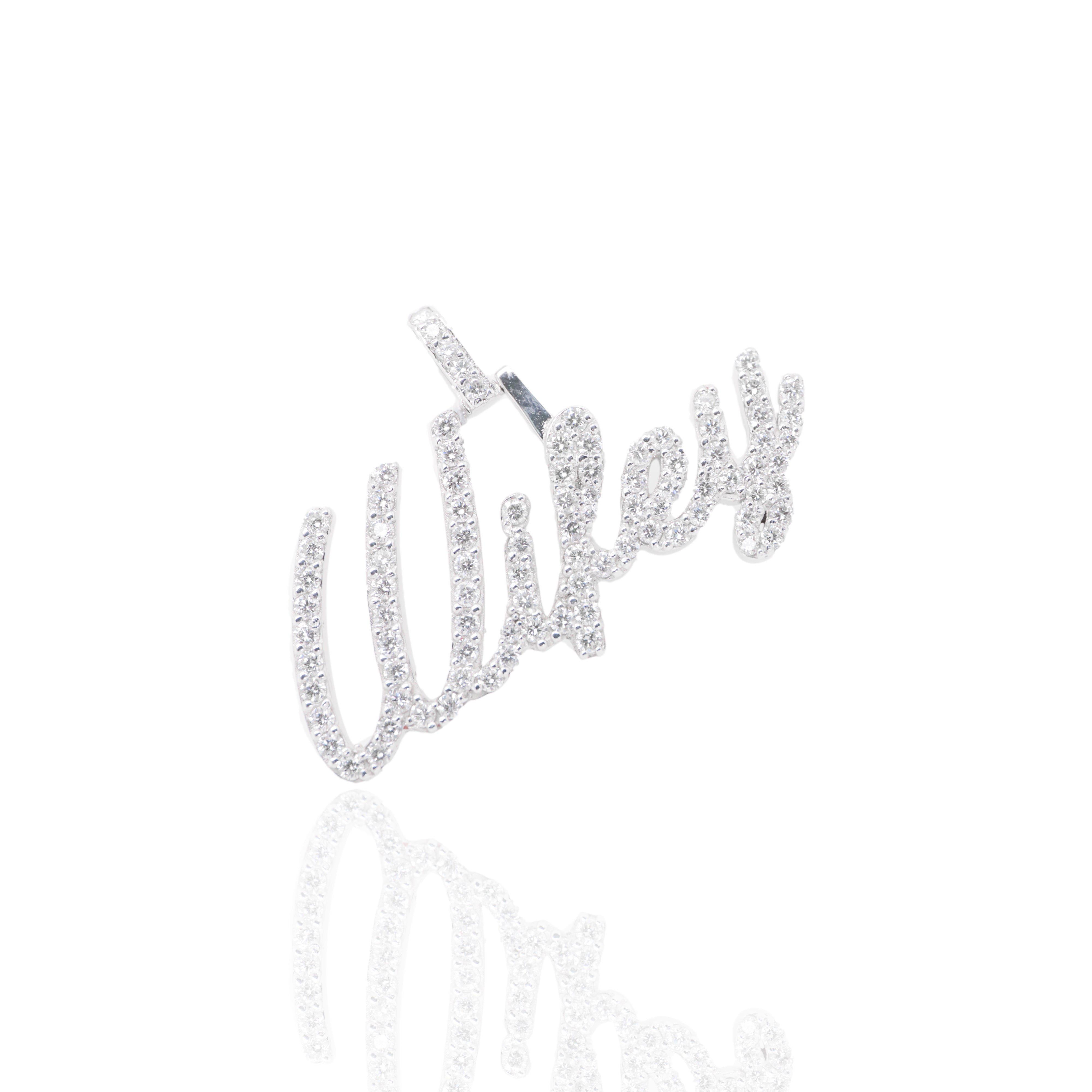 One Row Custom Diamond Name Pendant