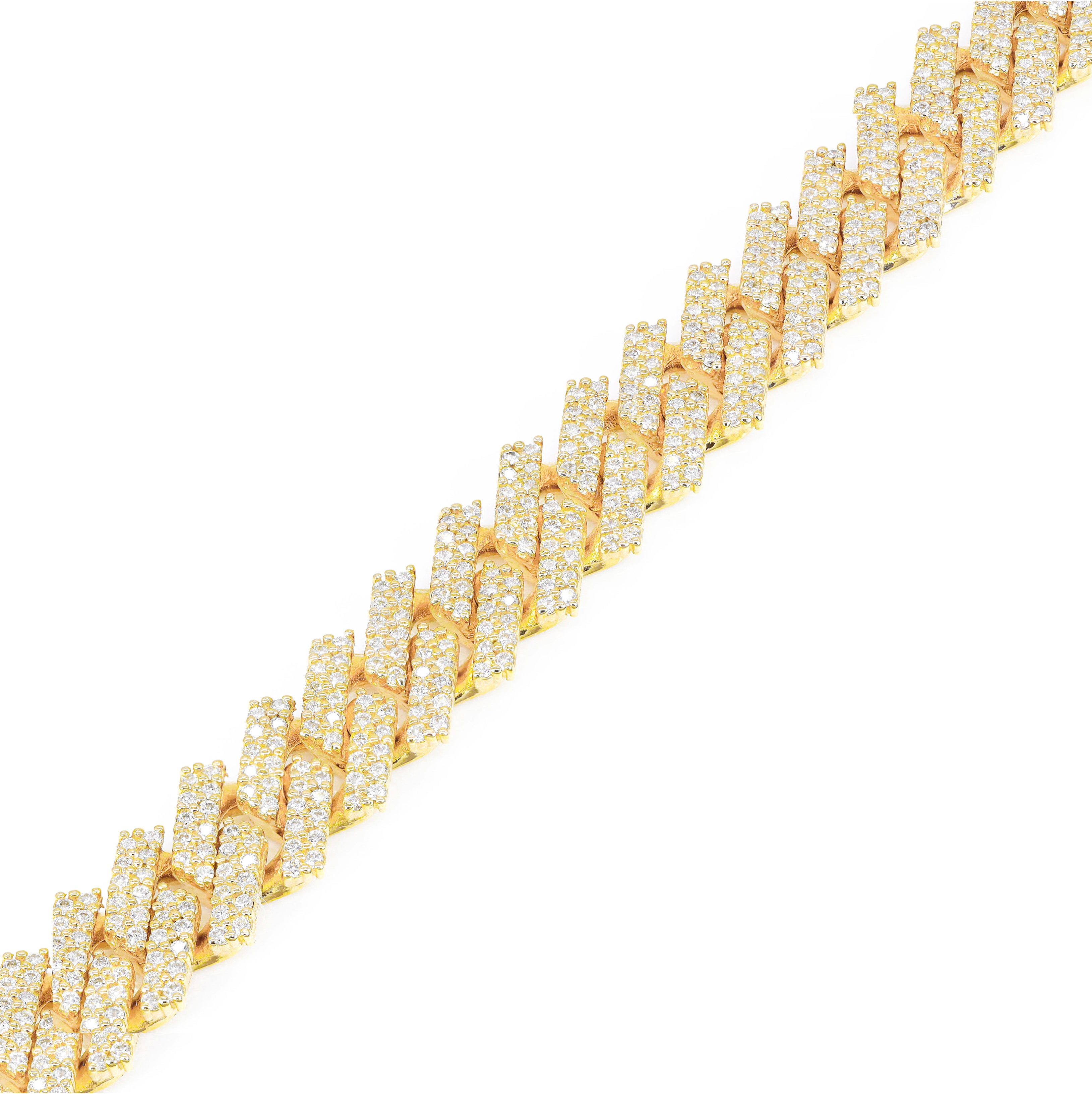 12.5mm Jagged Diamond Cuban Link Bracelet