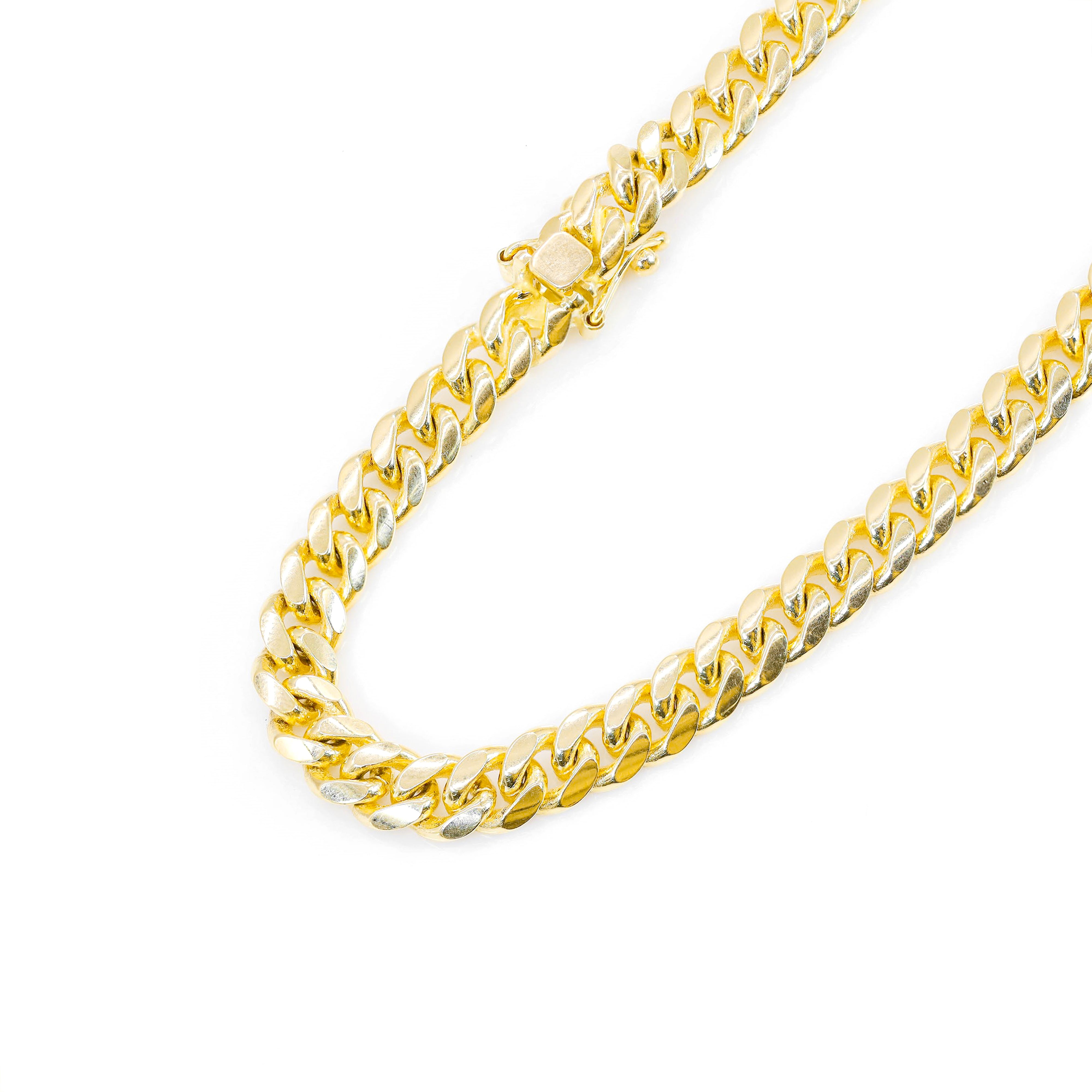 14KT Solid Miami Cuban Link Yellow Gold Chain