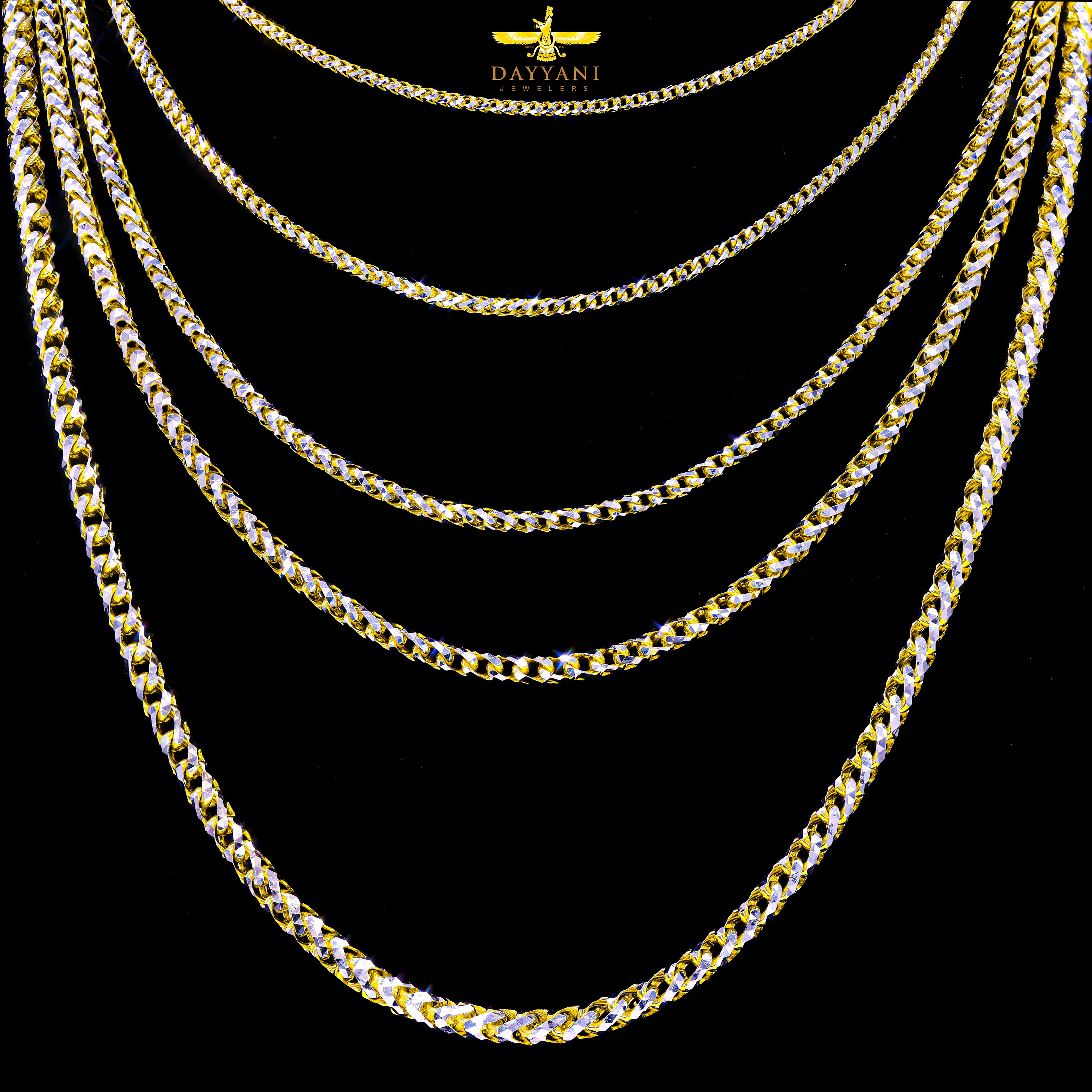 10KT Solid Prism Cut Franco Gold Chain