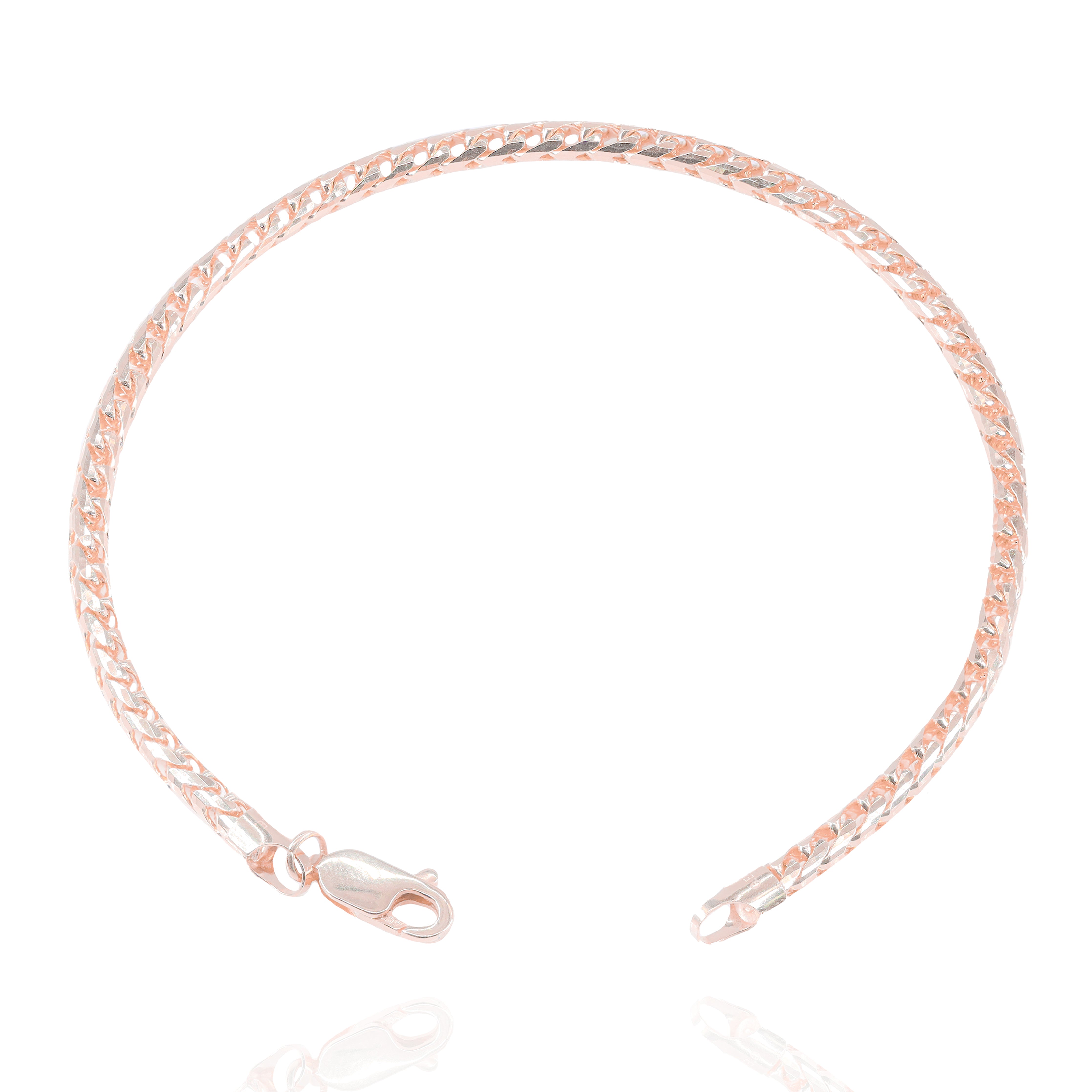 14KT Rose Gold Solid Rounded Franco Gold Bracelet