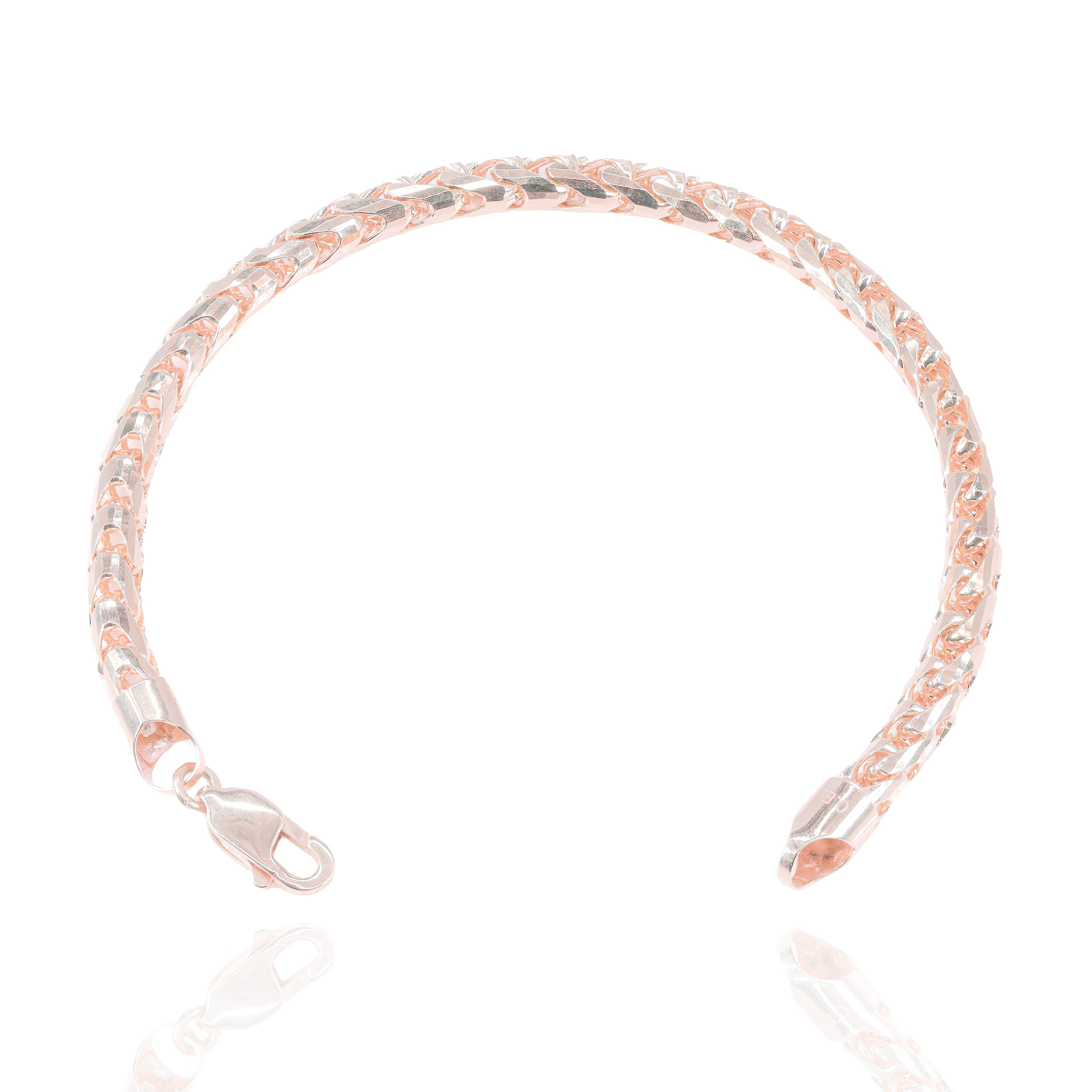 14KT Rose Gold Solid Rounded Franco Gold Bracelet