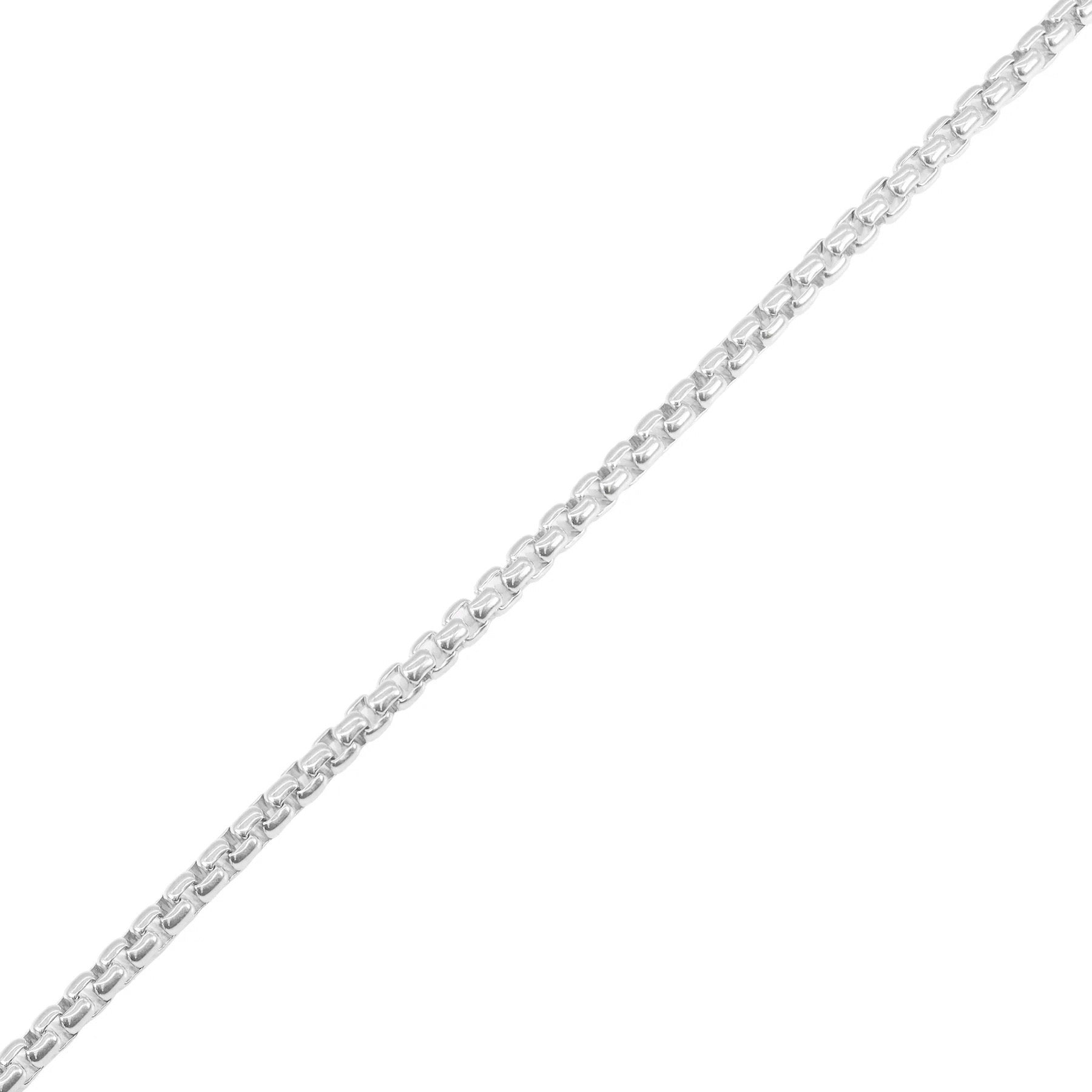 14KT White Gold Rounded Box Gold Chain