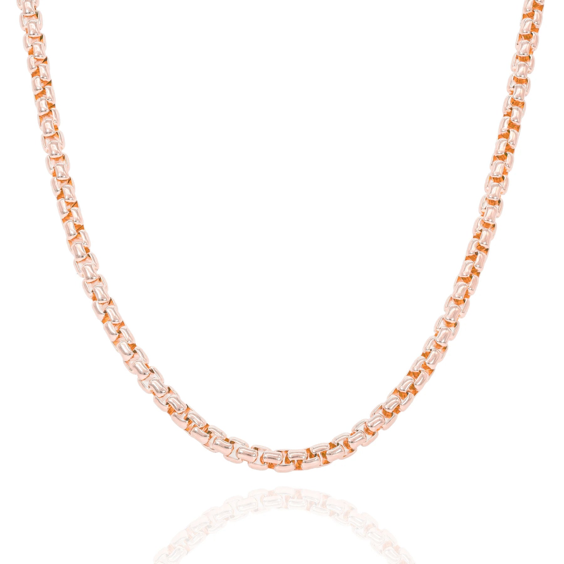 14KT Rose Gold Rounded Box Gold Chain