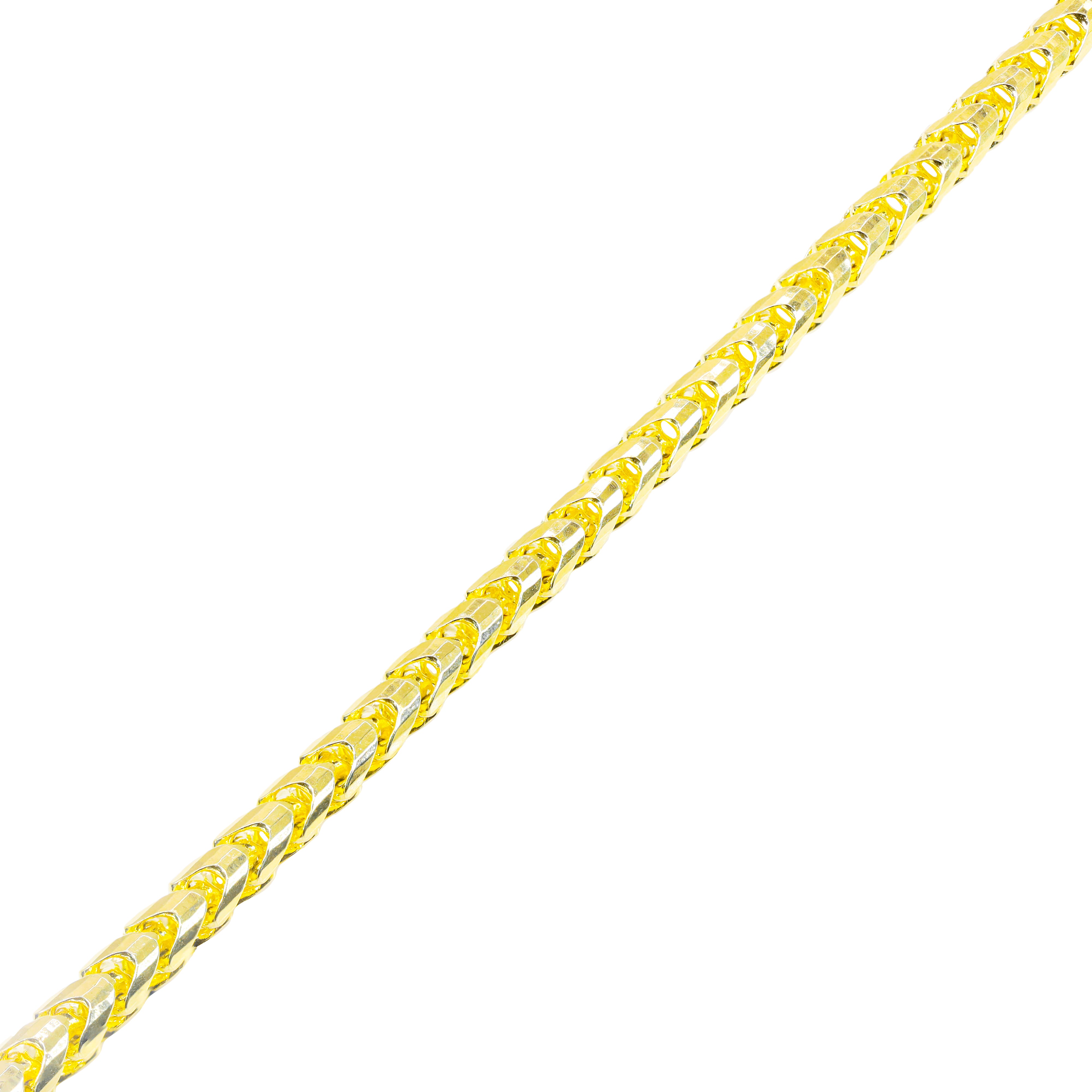 14KT Solid Rounded Franco Yellow Gold Chain