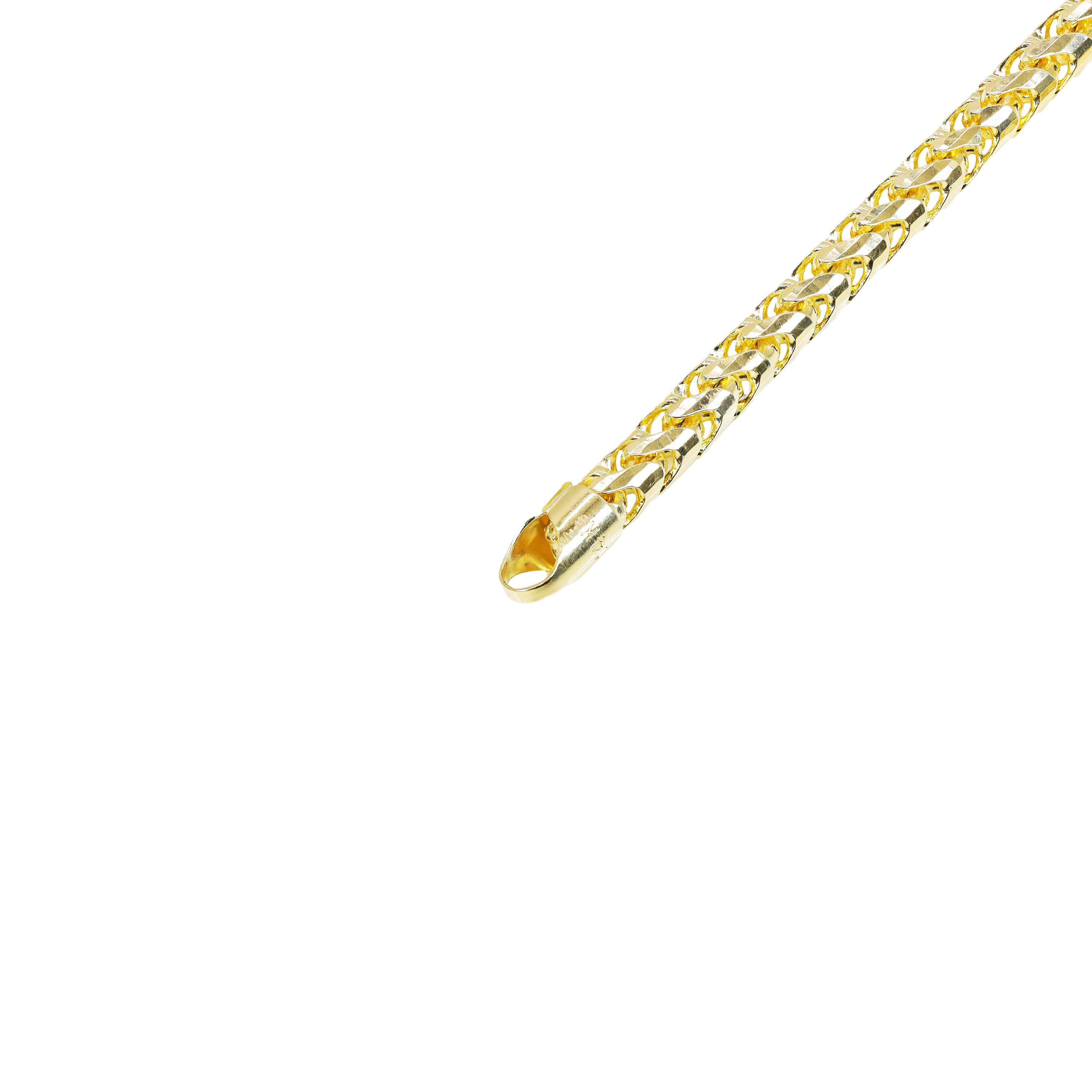 14KT Solid Rounded Franco Yellow Gold Chain