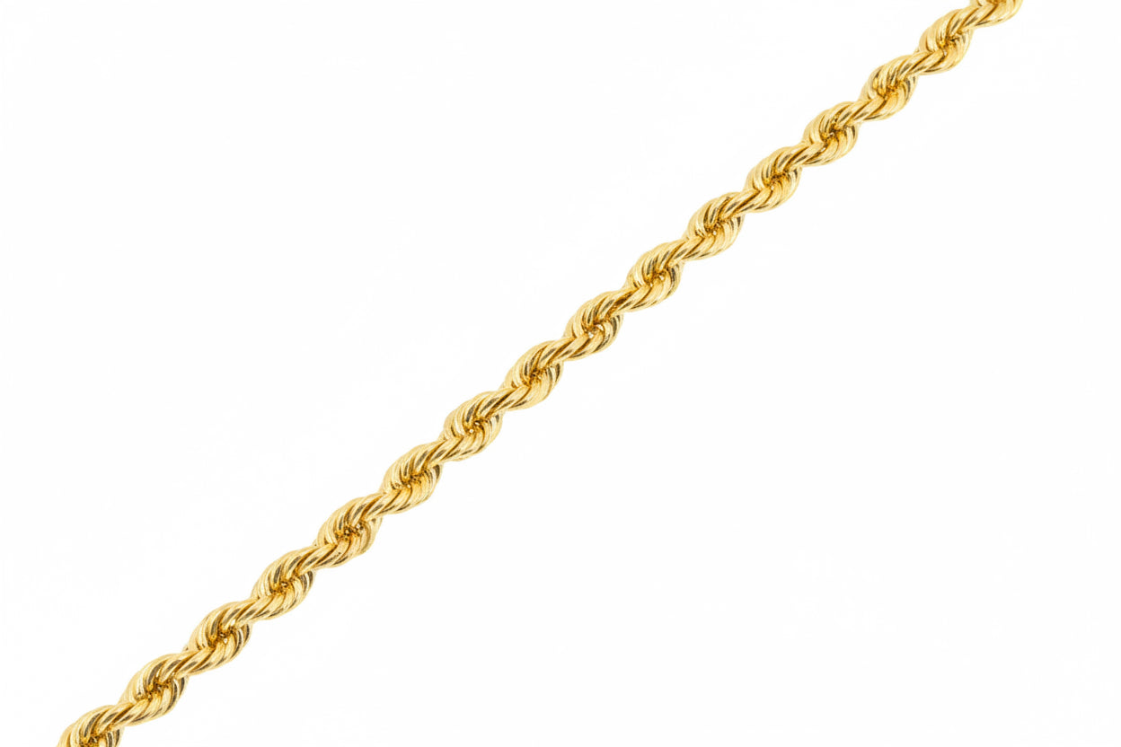 14KT Semi-Solid Rope White Gold Chain