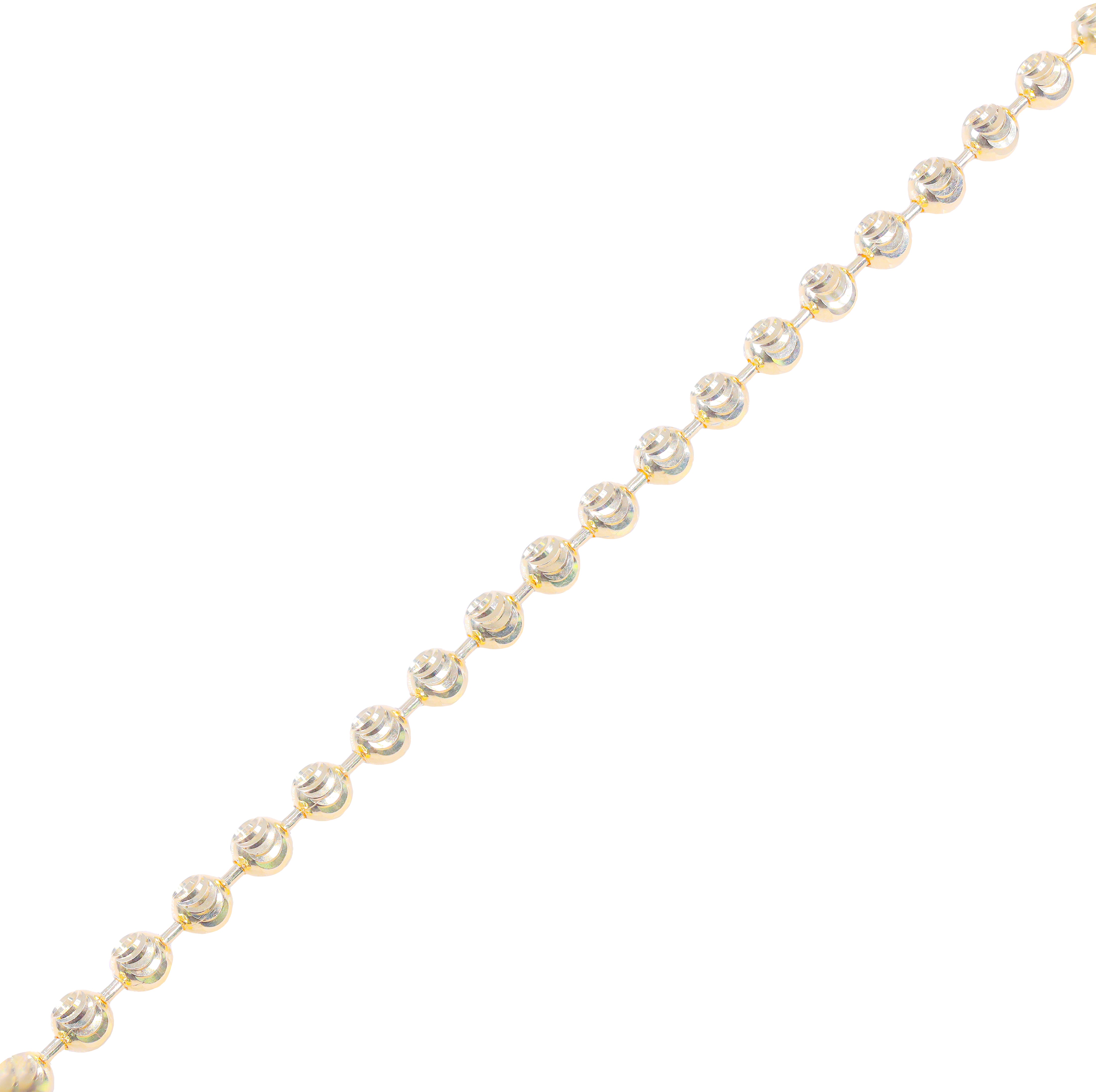 14KT Solid Moon Cut Yellow Gold Chain