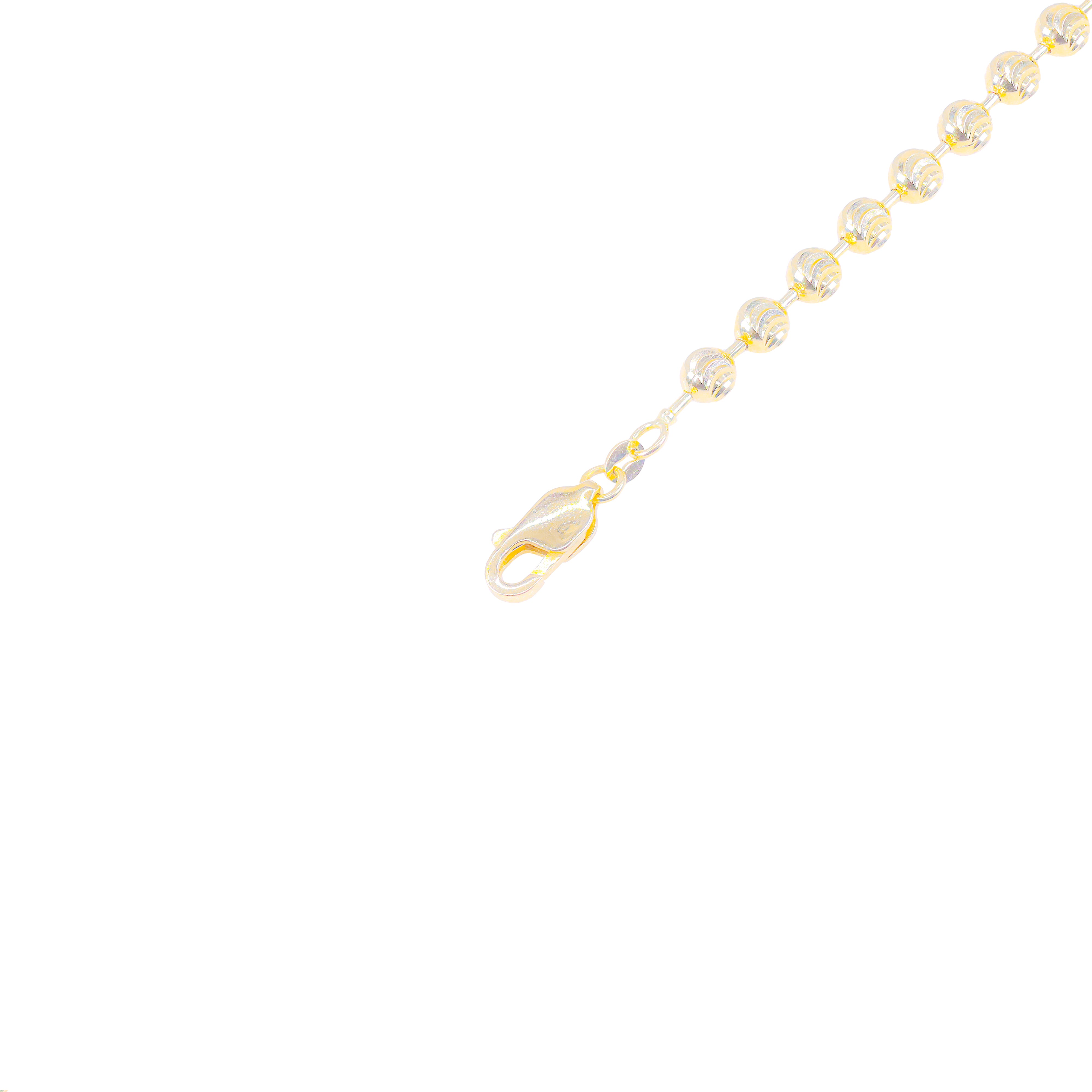 14KT Solid Moon Cut Yellow Gold Chain