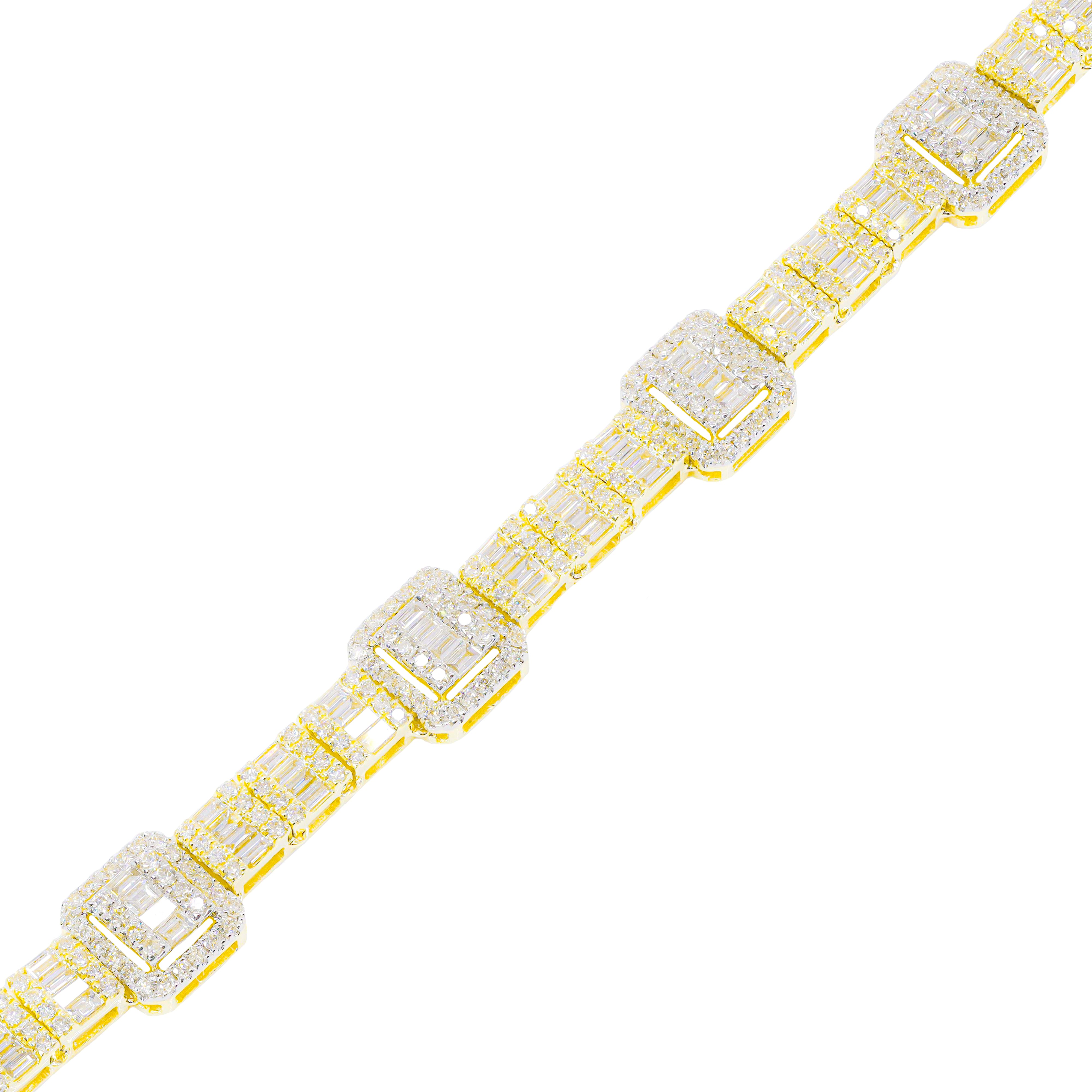 Baguette & Round Alternating Link Diamond Chain