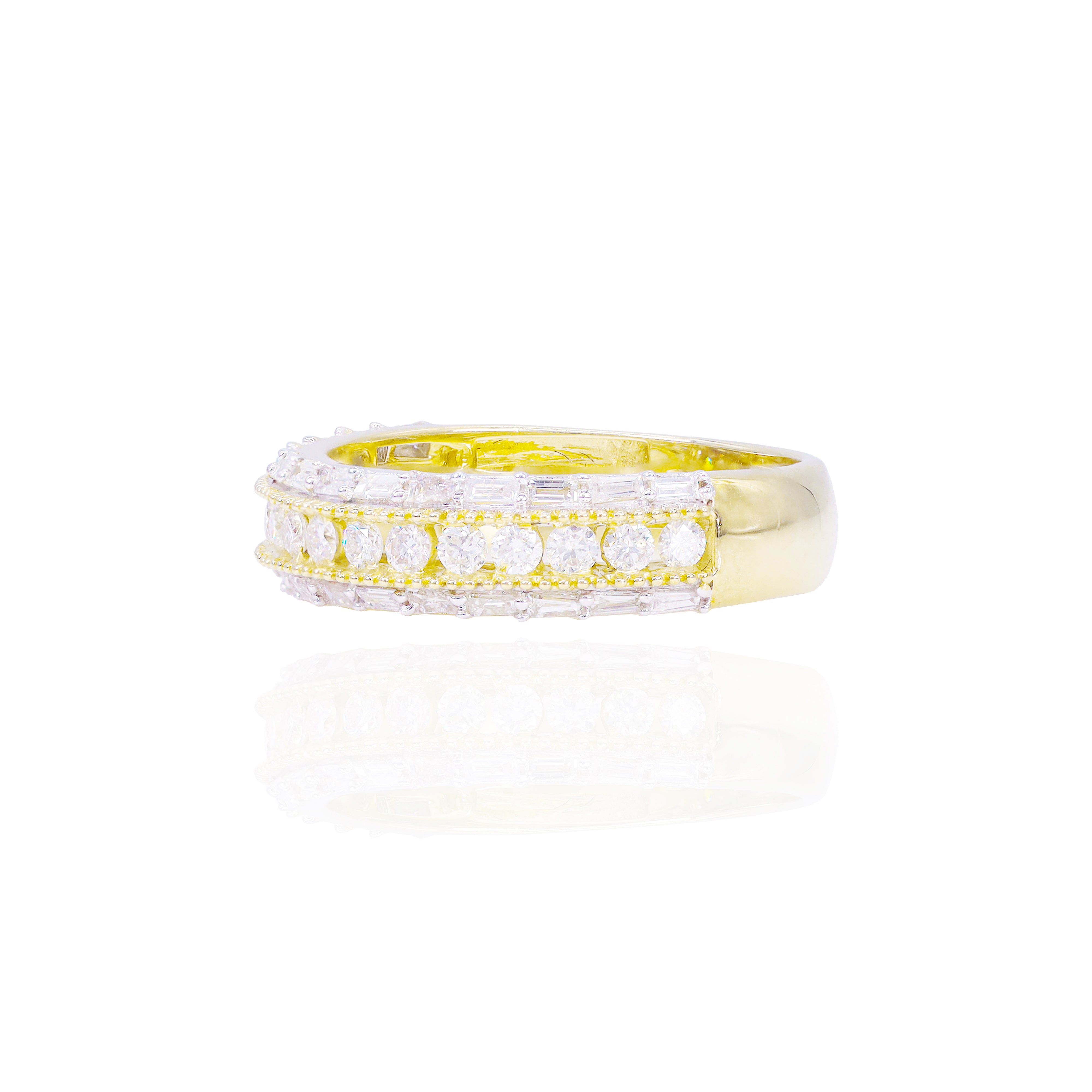 Baguette Border Diamond Band