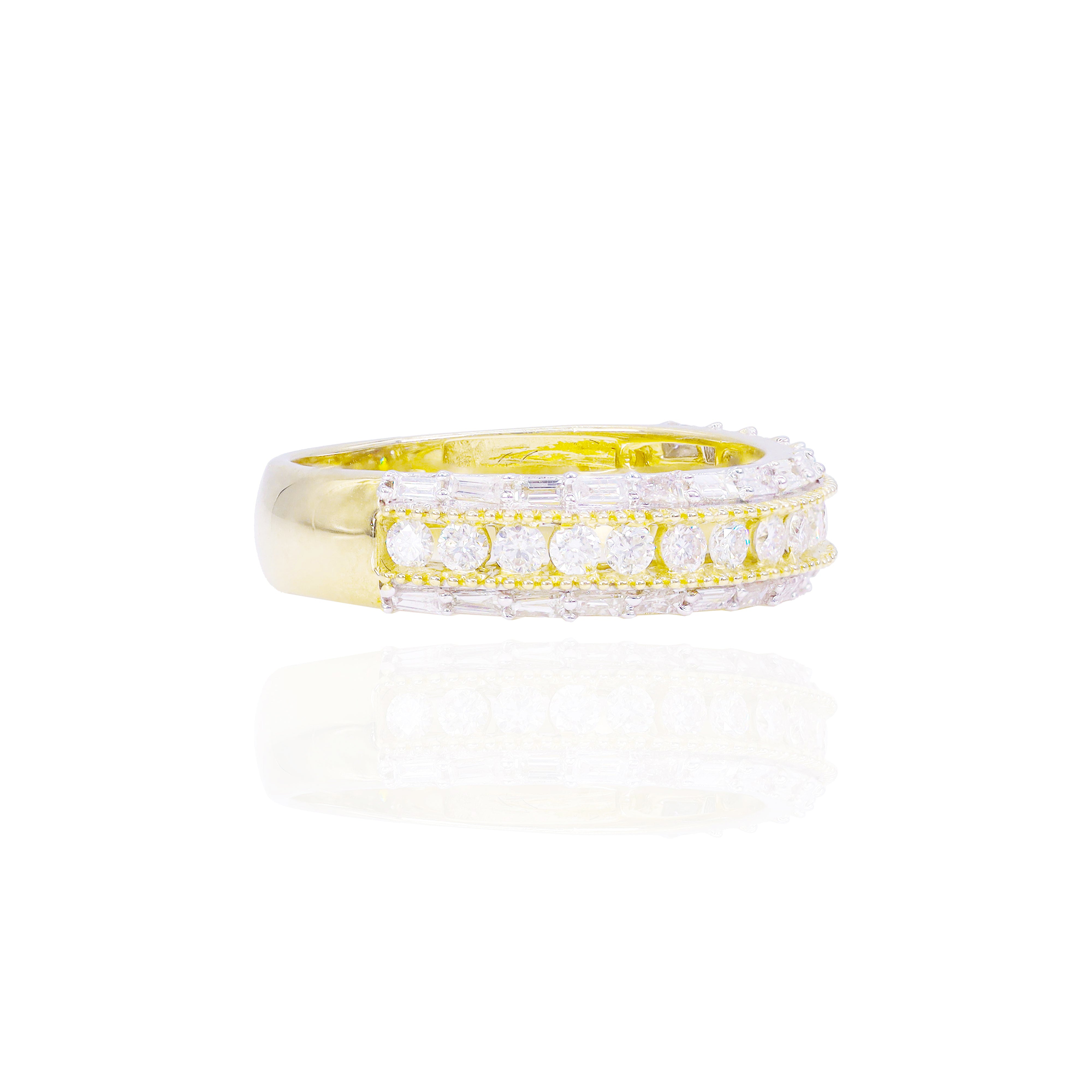 Baguette Border Diamond Band