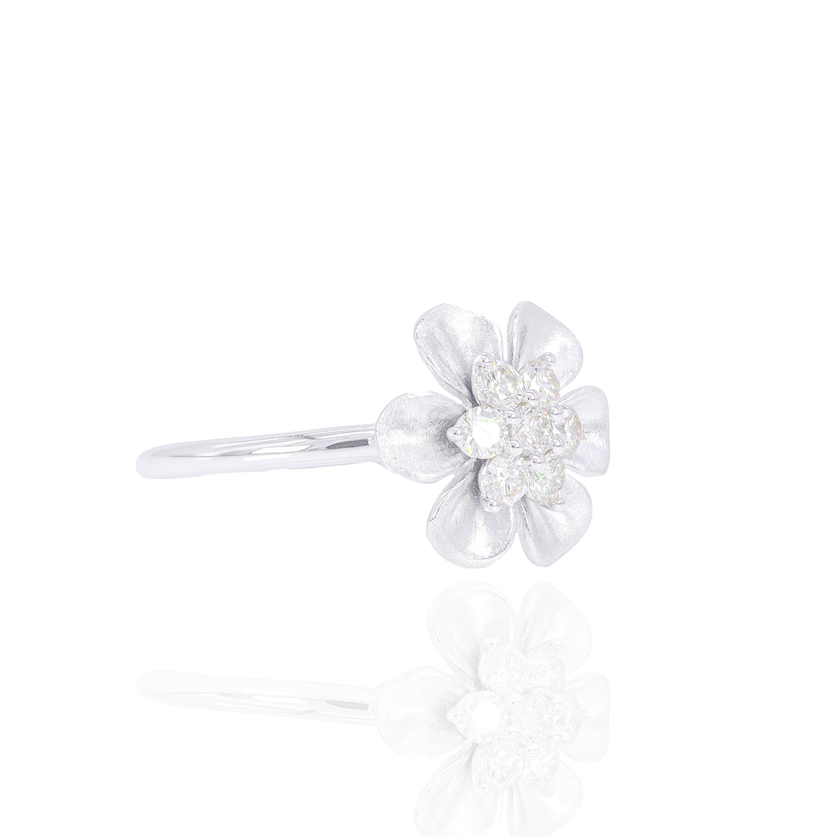 3D Flower Diamond Ring