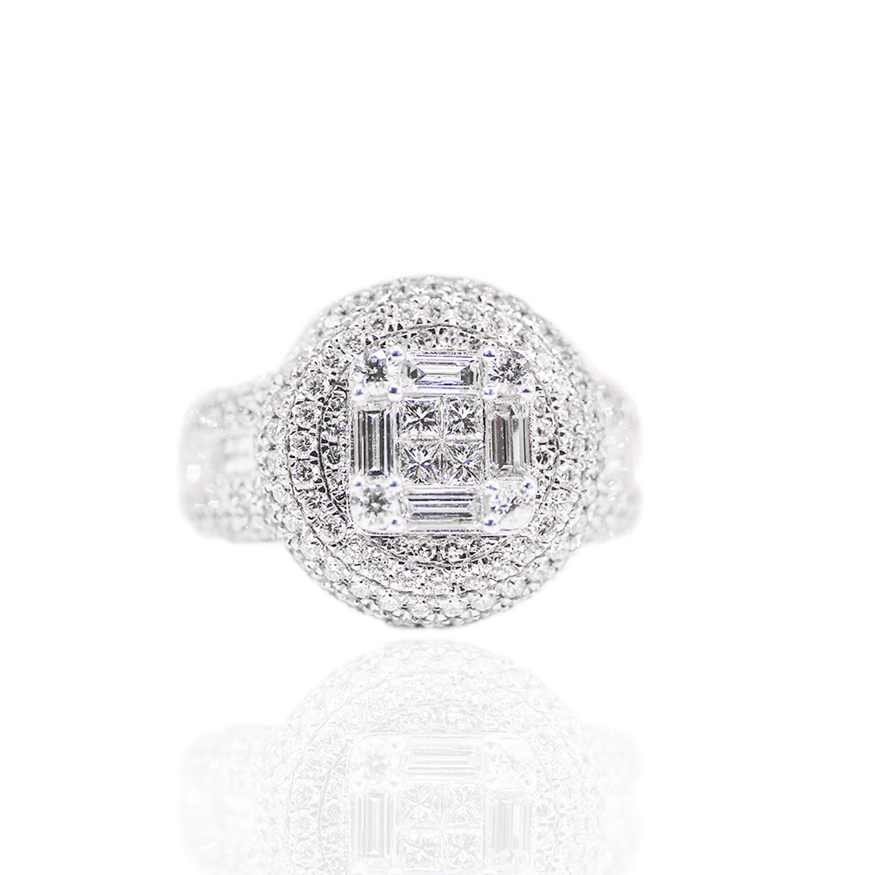 Round Top Baguette Diamond Ring