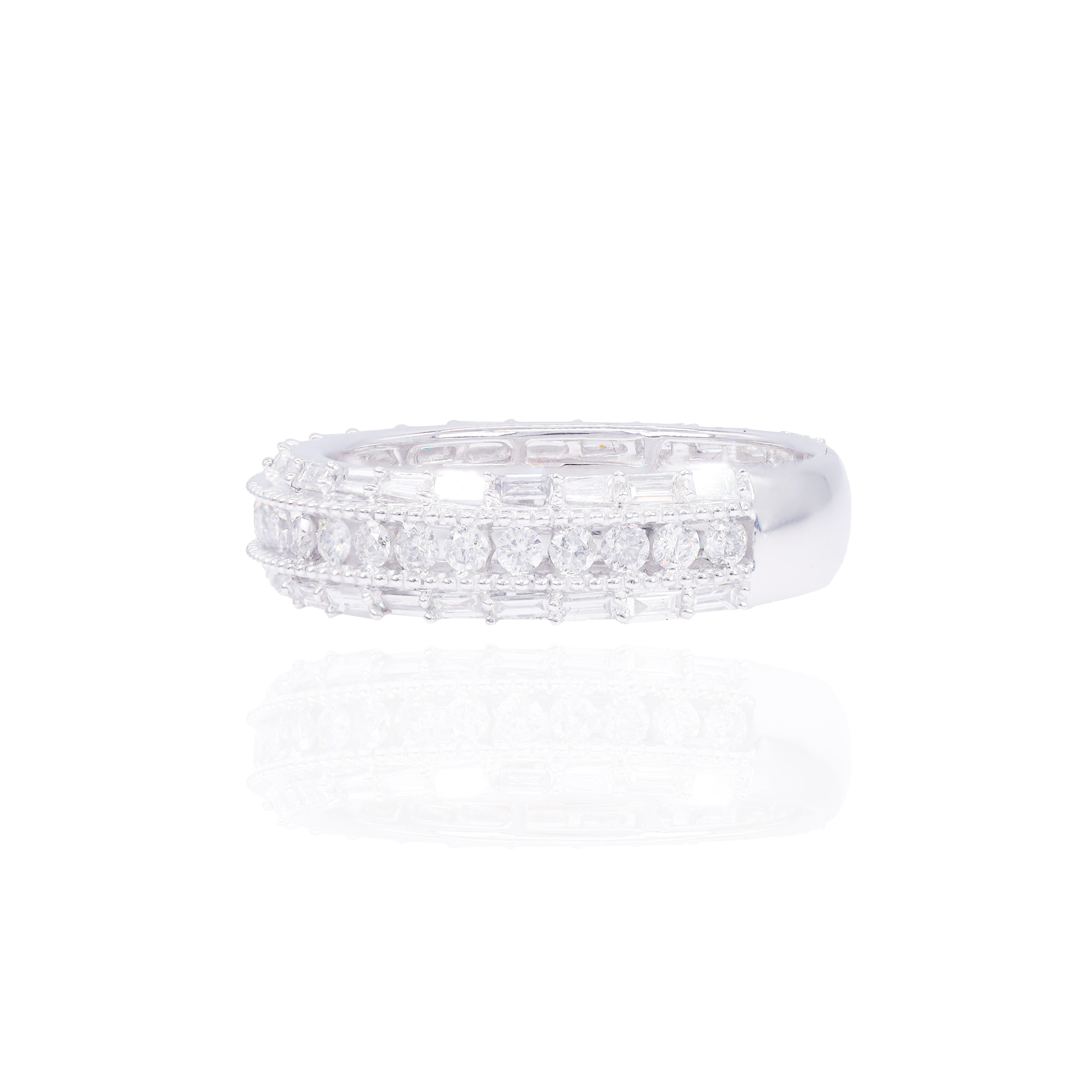 Baguette Border Diamond Band