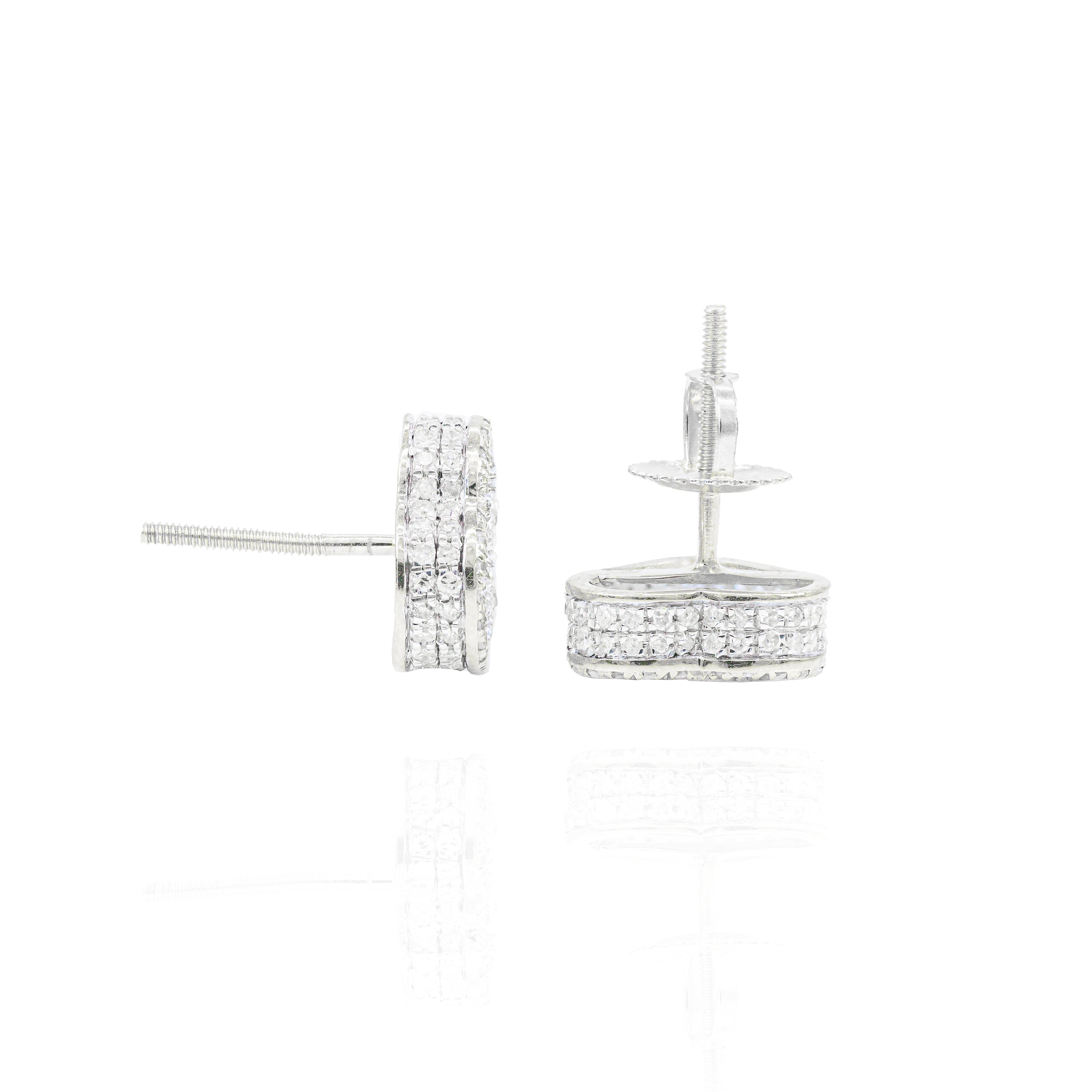 Two-Tone Heart Shape Baguette & Round Diamond Earrings