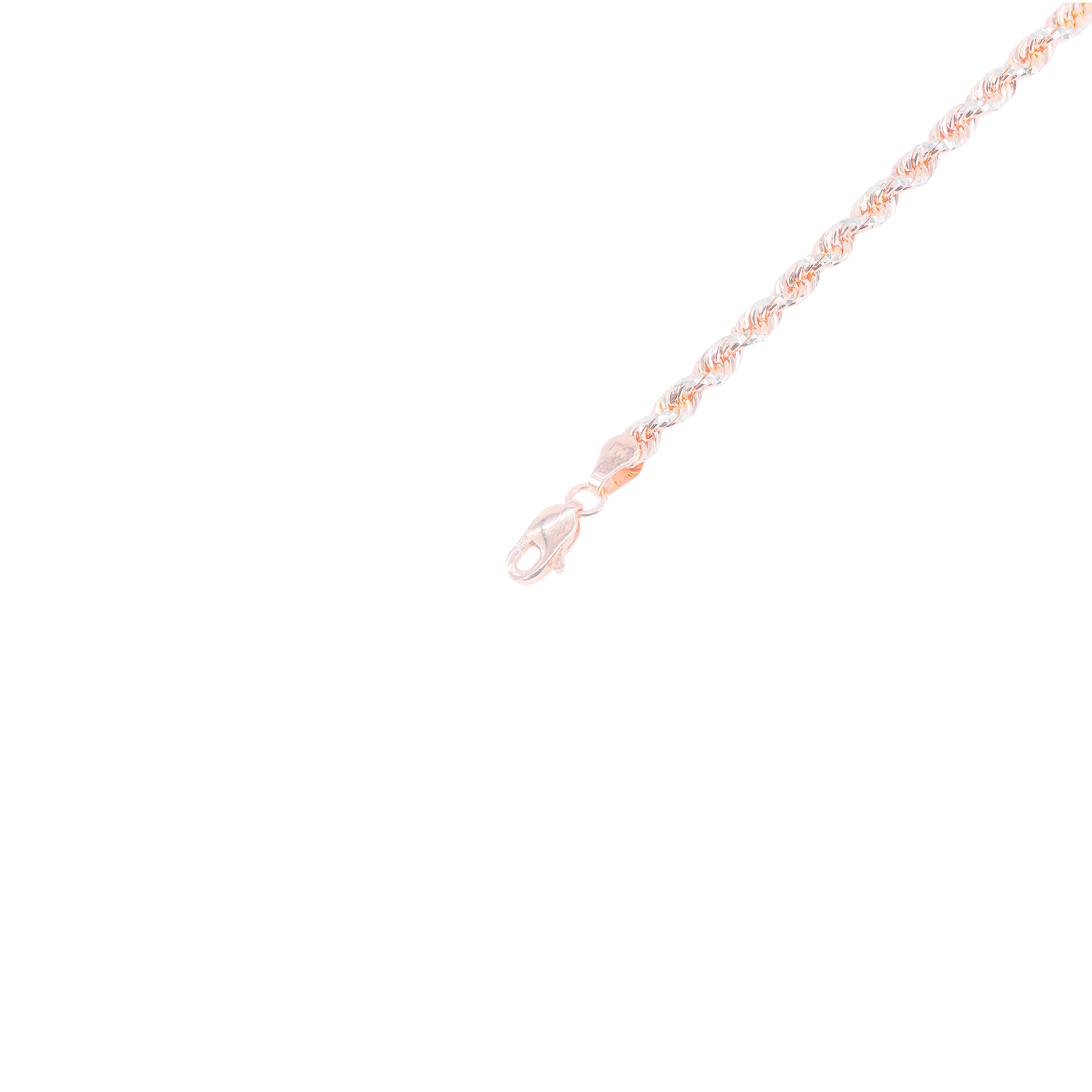 14KT Two-Tone Diamond Cut Rope Rose Gold Chain