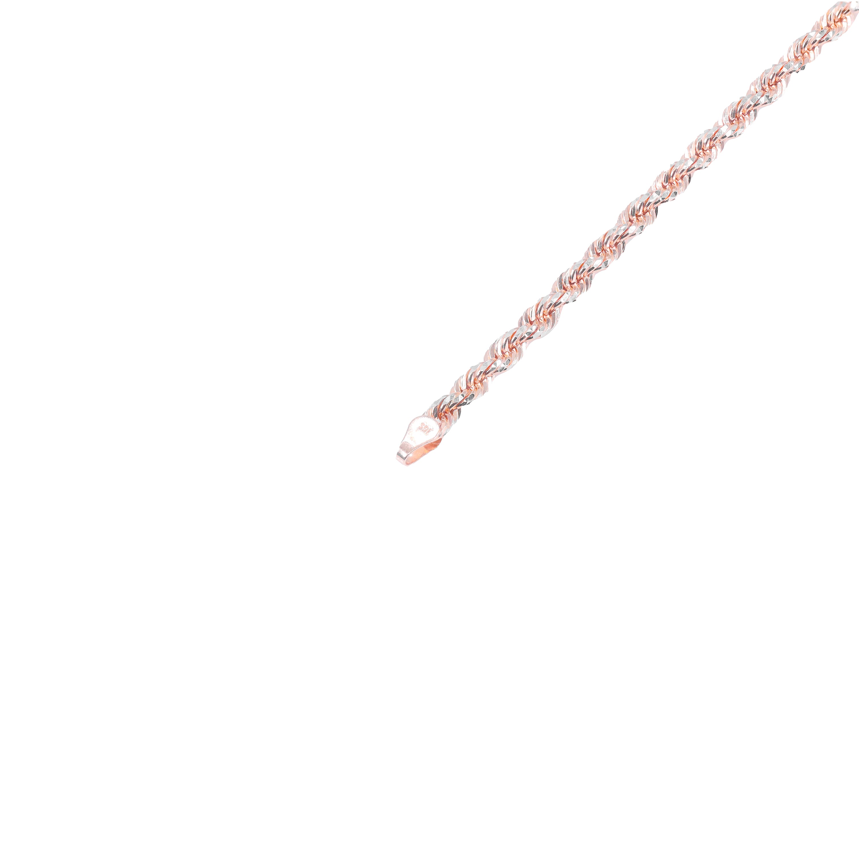 14KT Two-Tone Diamond Cut Rope Rose Gold Chain