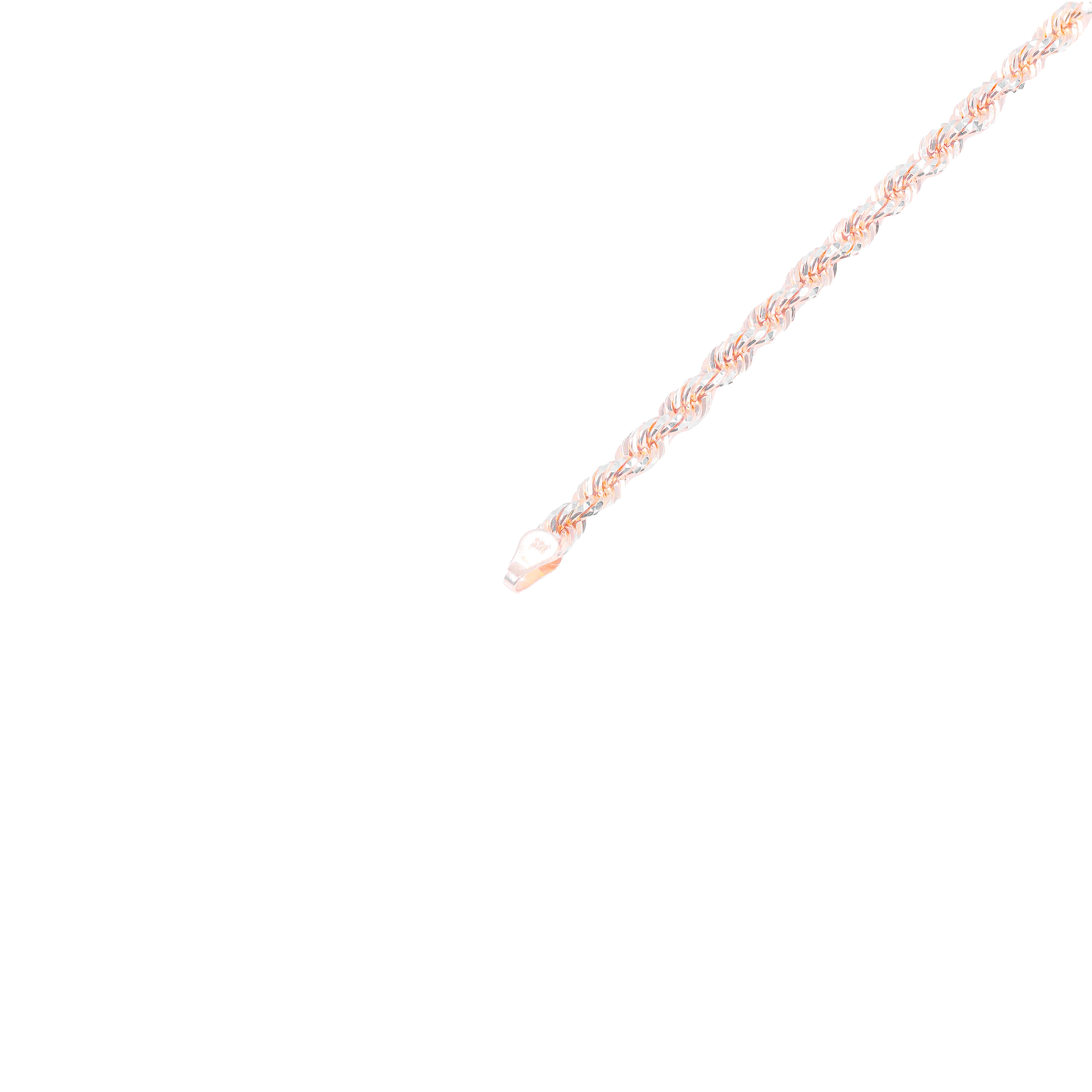 14KT Two-Tone Diamond Cut Rope Rose Gold Chain