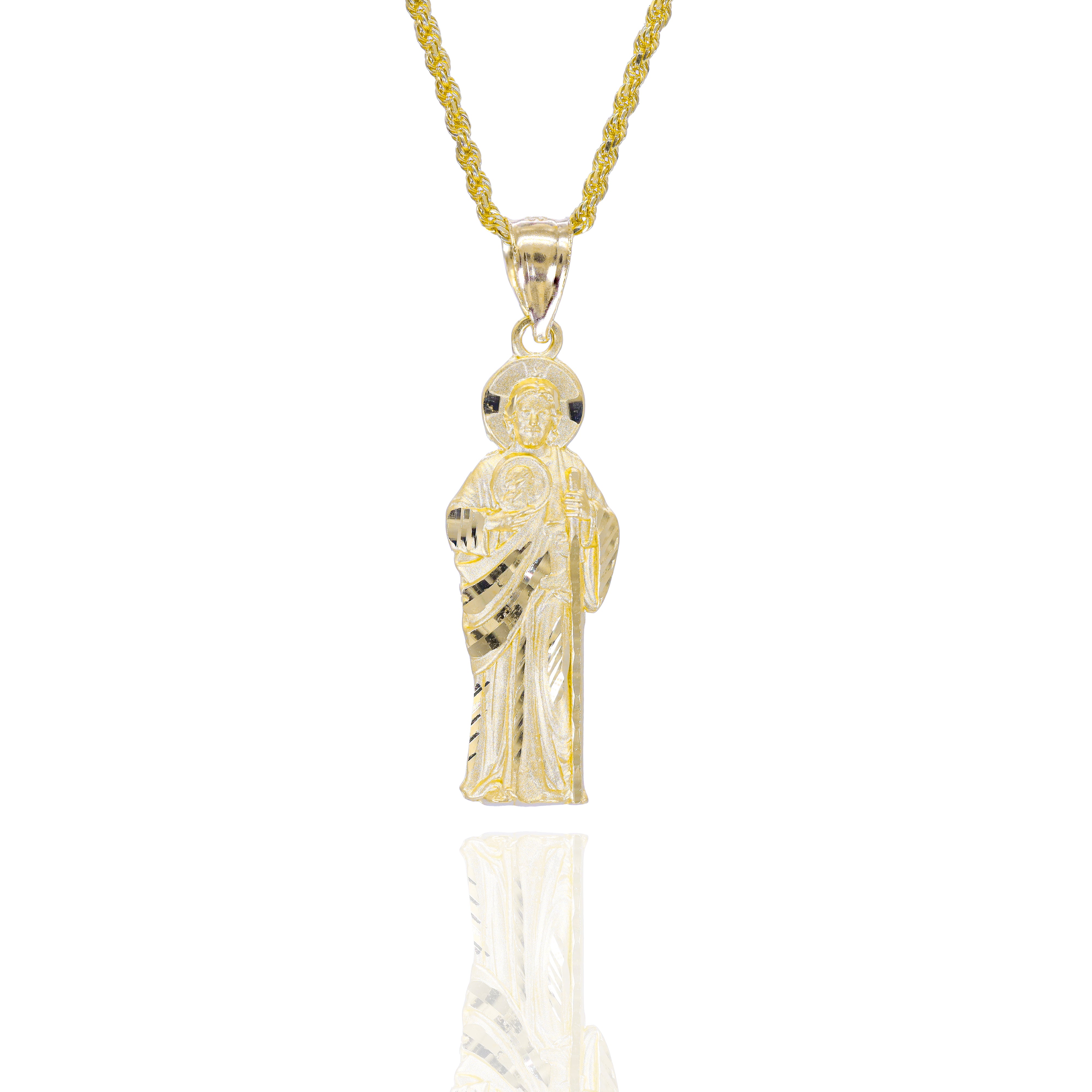 3D Shepherd Jesus Gold Pendant