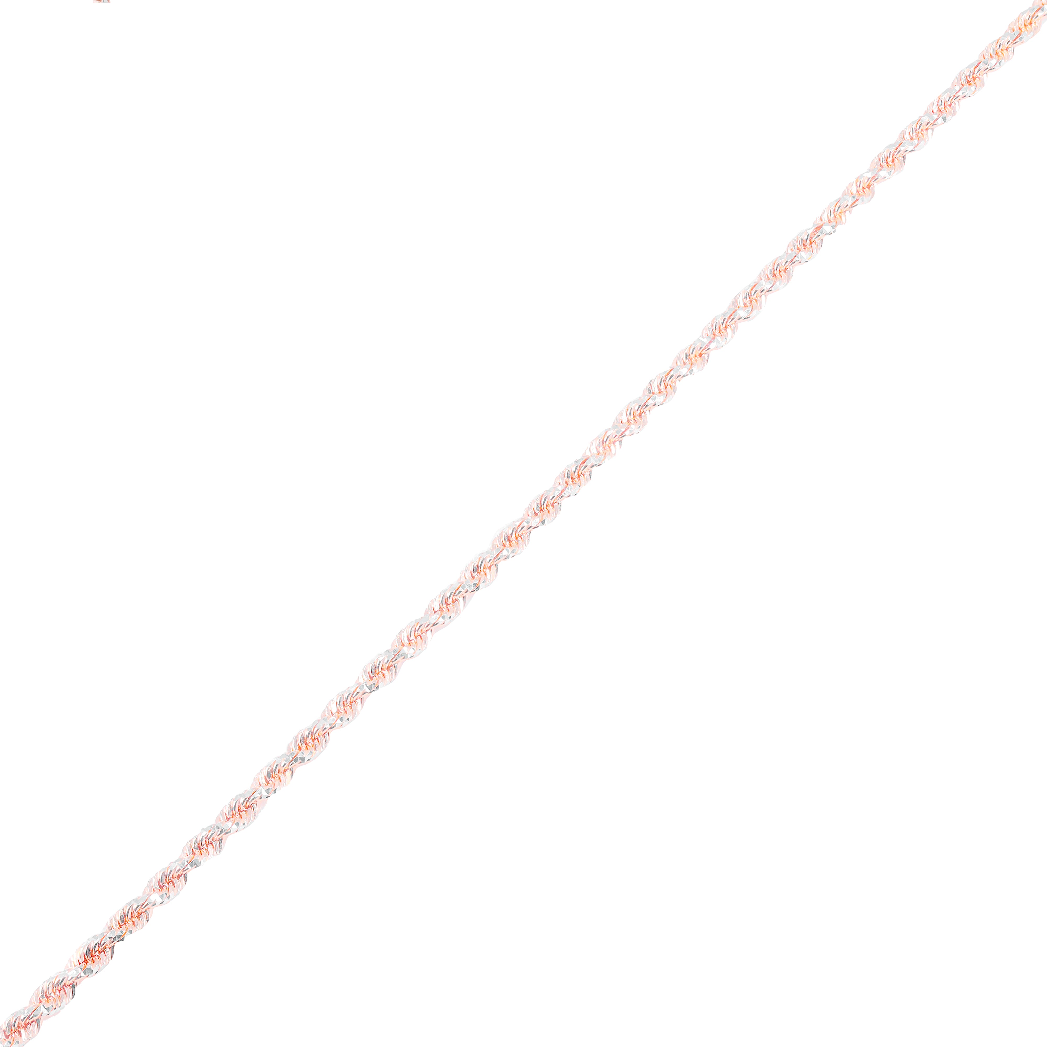 14KT Two-Tone Diamond Cut Rope Rose Gold Chain