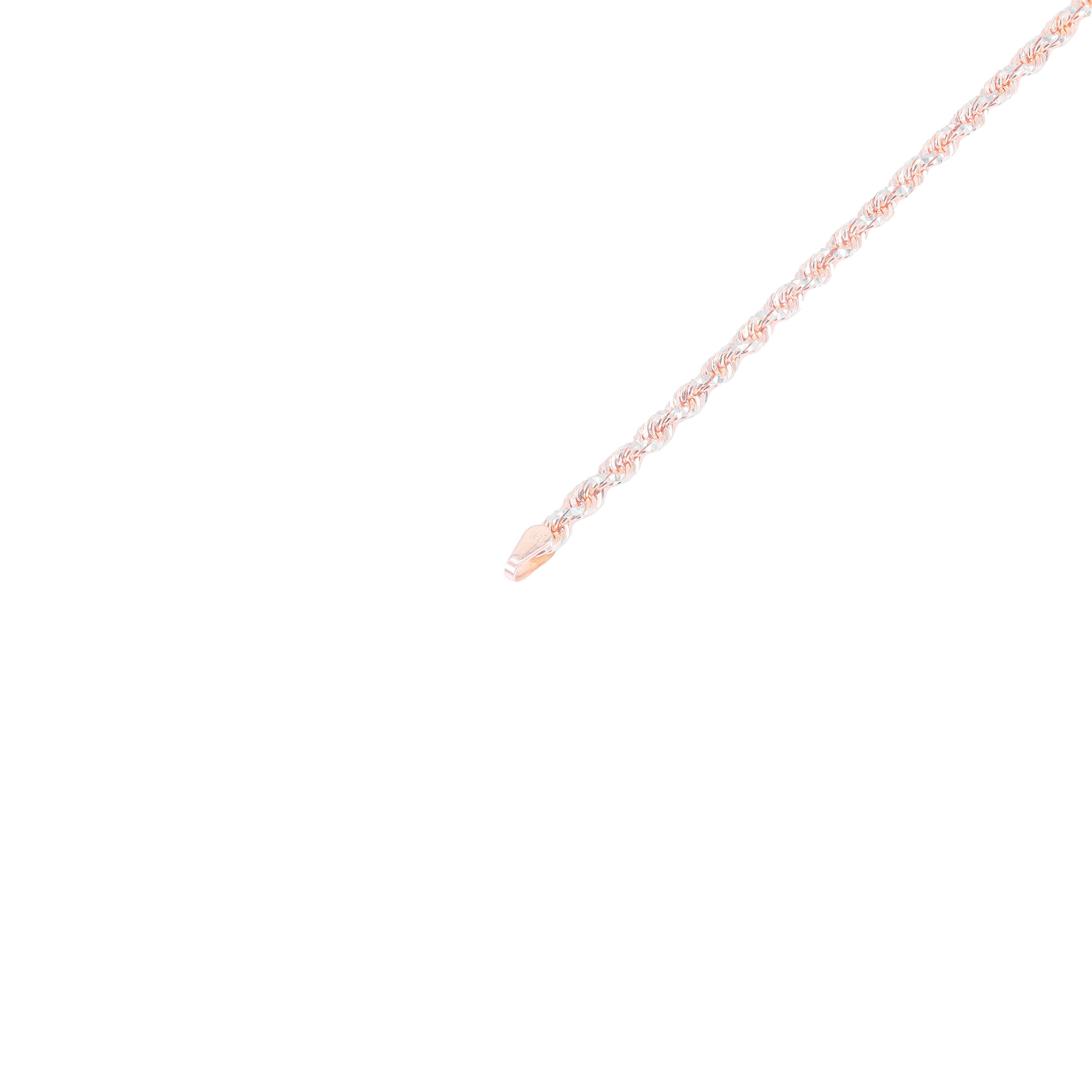 14KT Two-Tone Diamond Cut Rope Rose Gold Chain