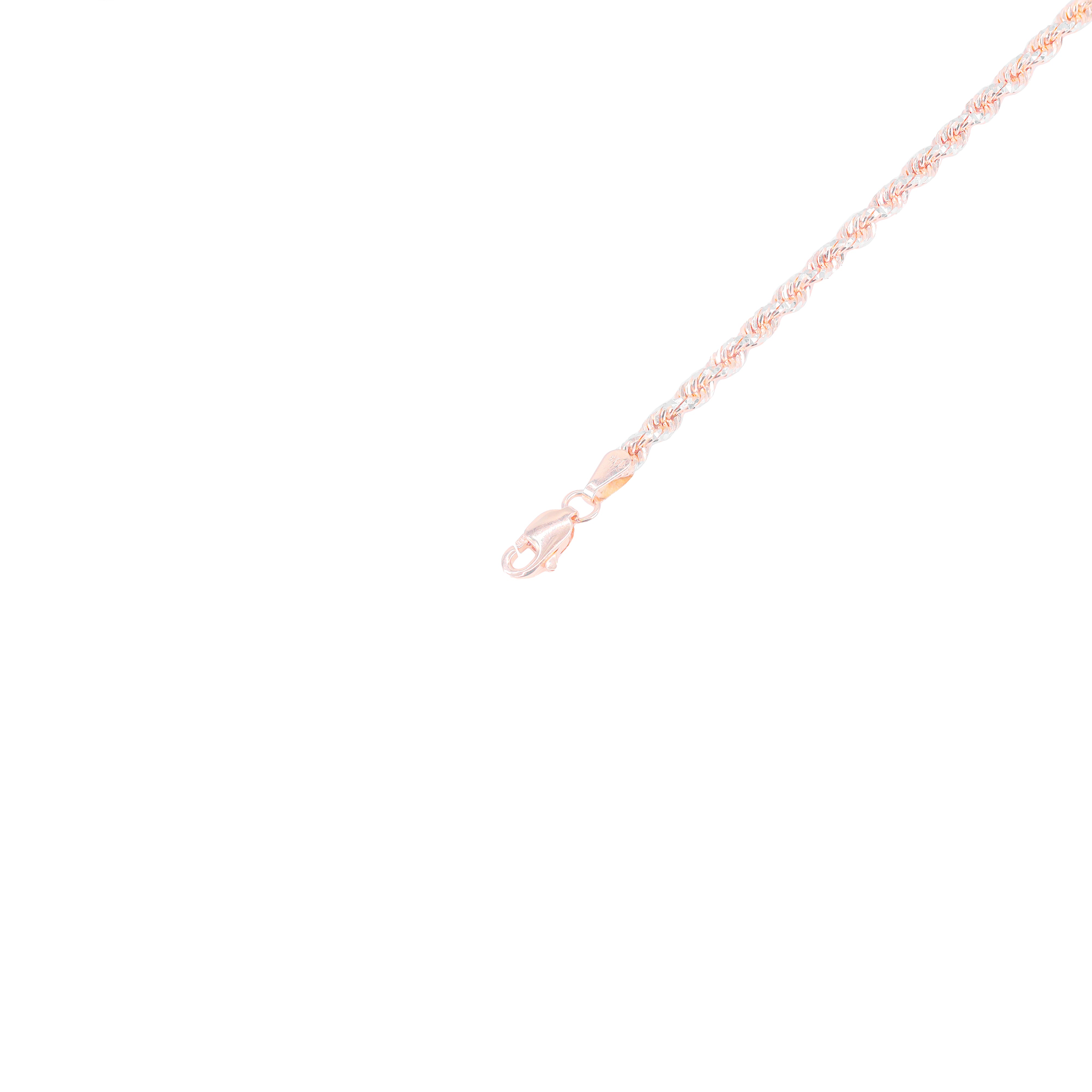 14KT Two-Tone Diamond Cut Rope Rose Gold Chain